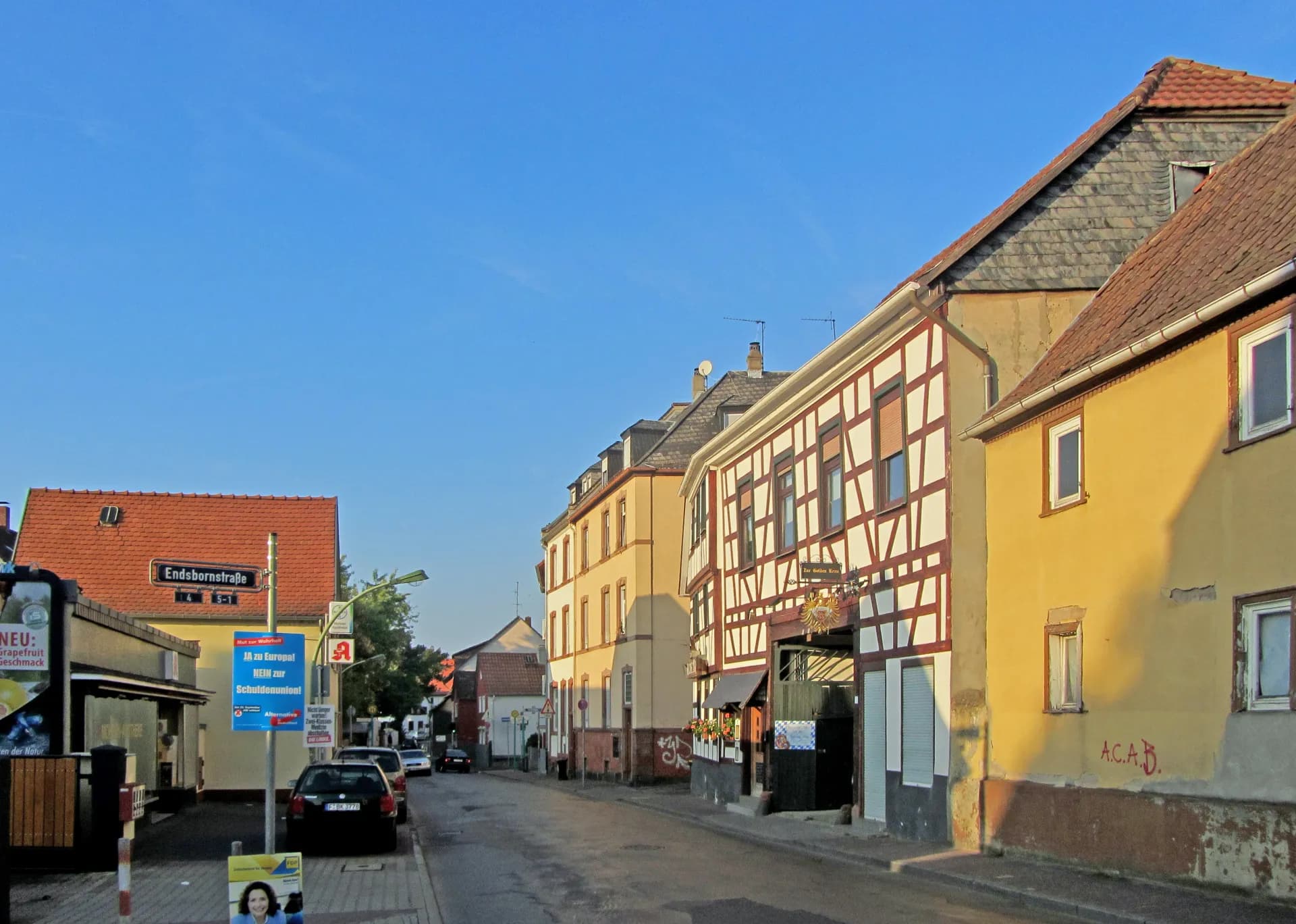 Fachwerkhäuser an der Straße Alt-Eschersheim in Frankfurt Eschersheim