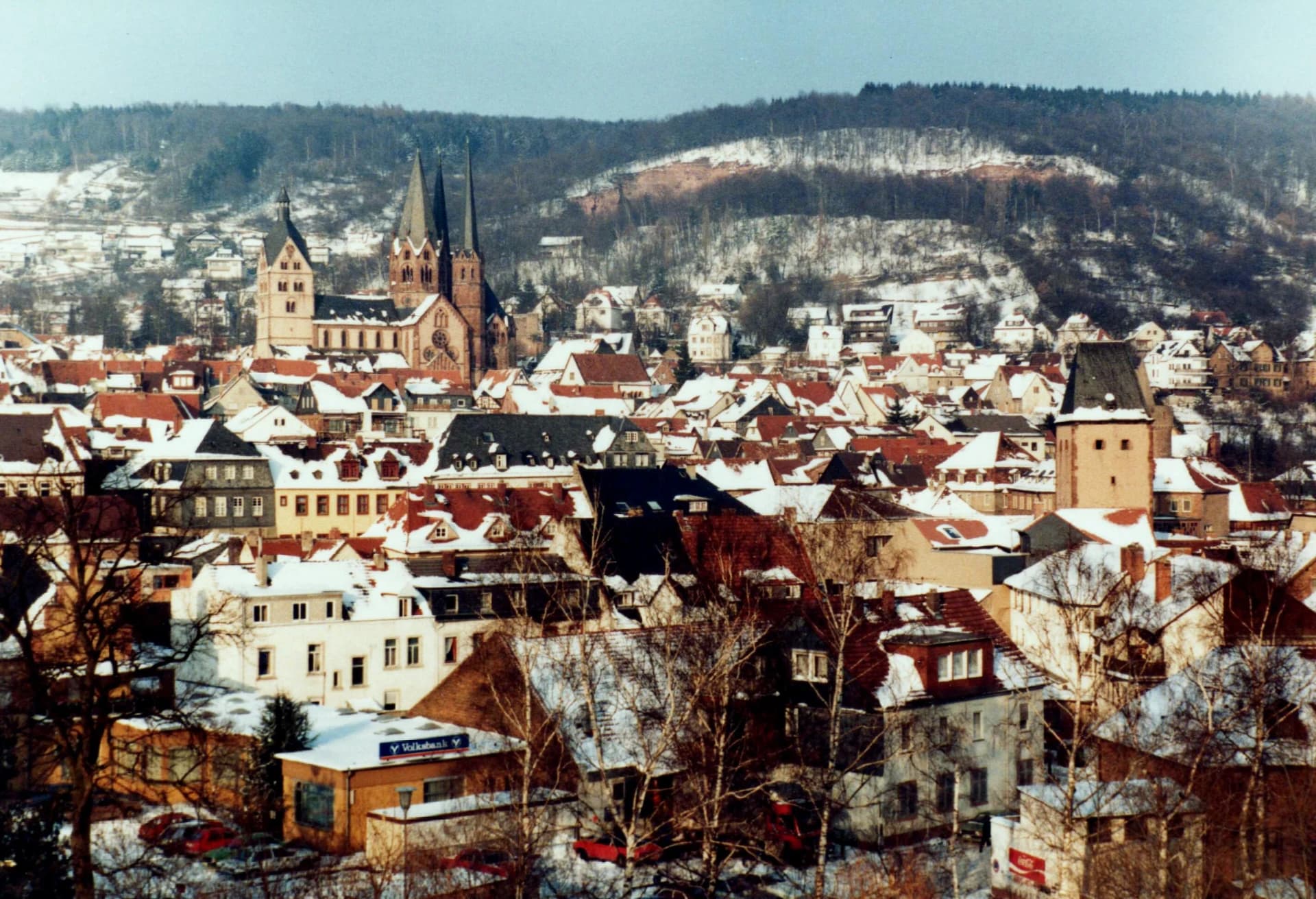 Verschneite Altstadt von Gelnhausen