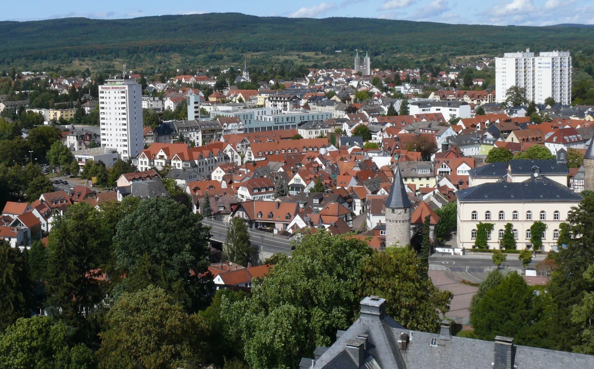 Panoramablick von der Burg über die Altstadt von Bad Homburg