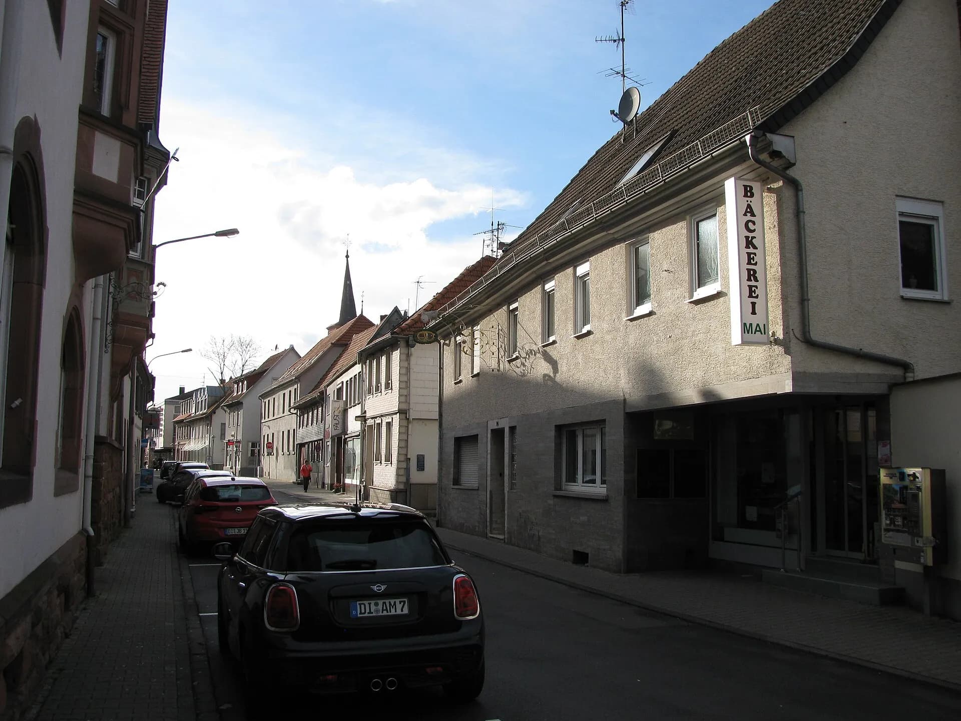 Straßenzug in der Altstadt von Dieburg