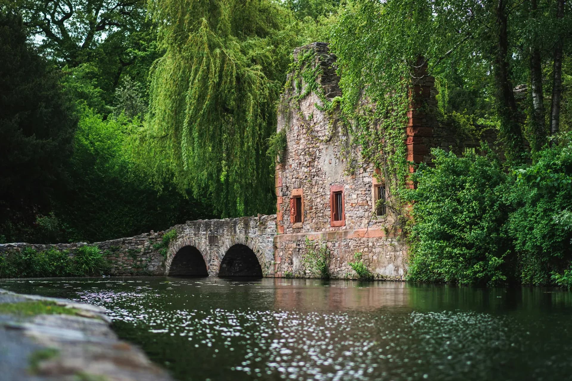 Klosterruine im Park Schöntal in Aschaffenburg