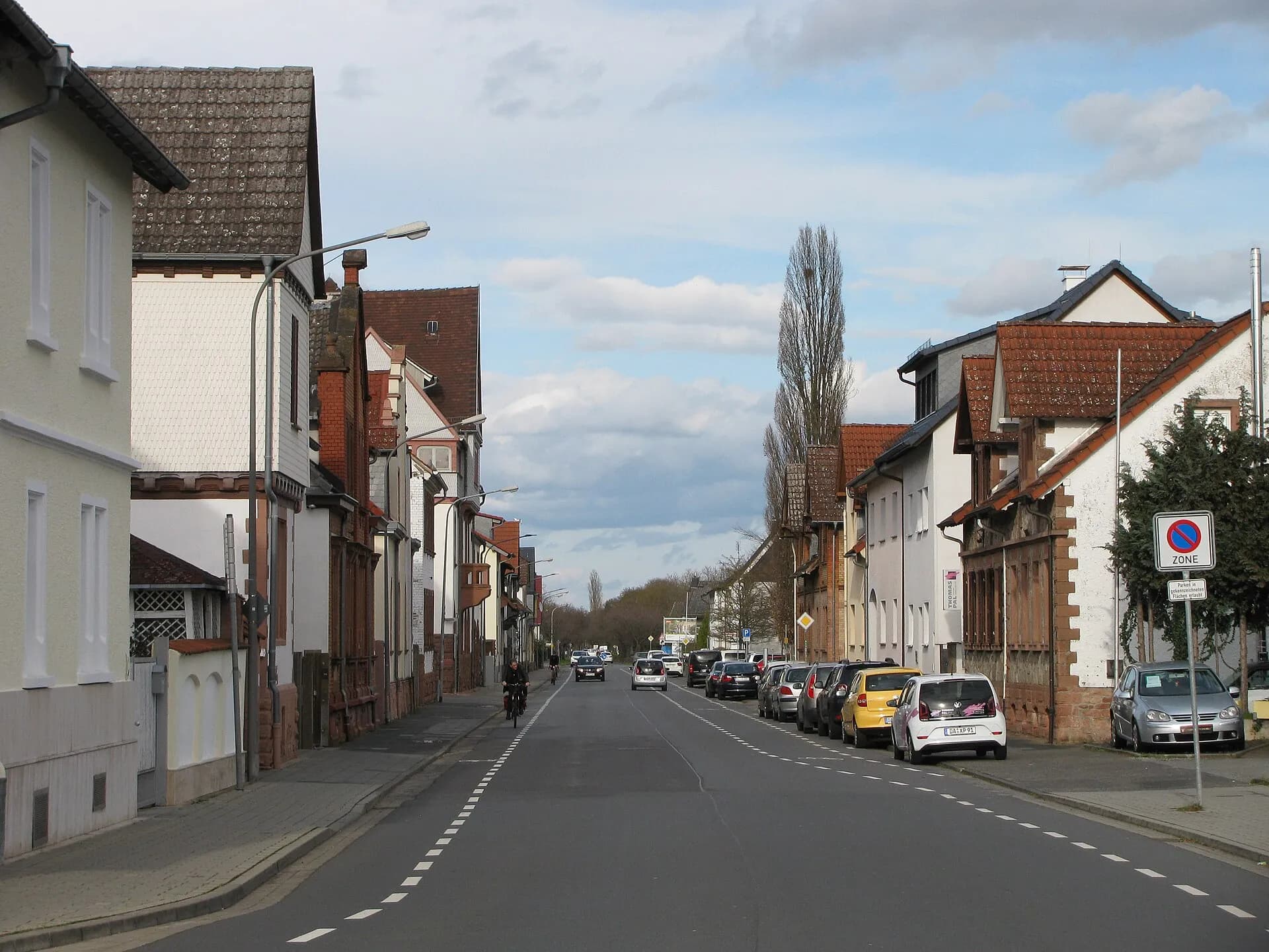 Blick in die Aschaffenburger Straße in Dieburg