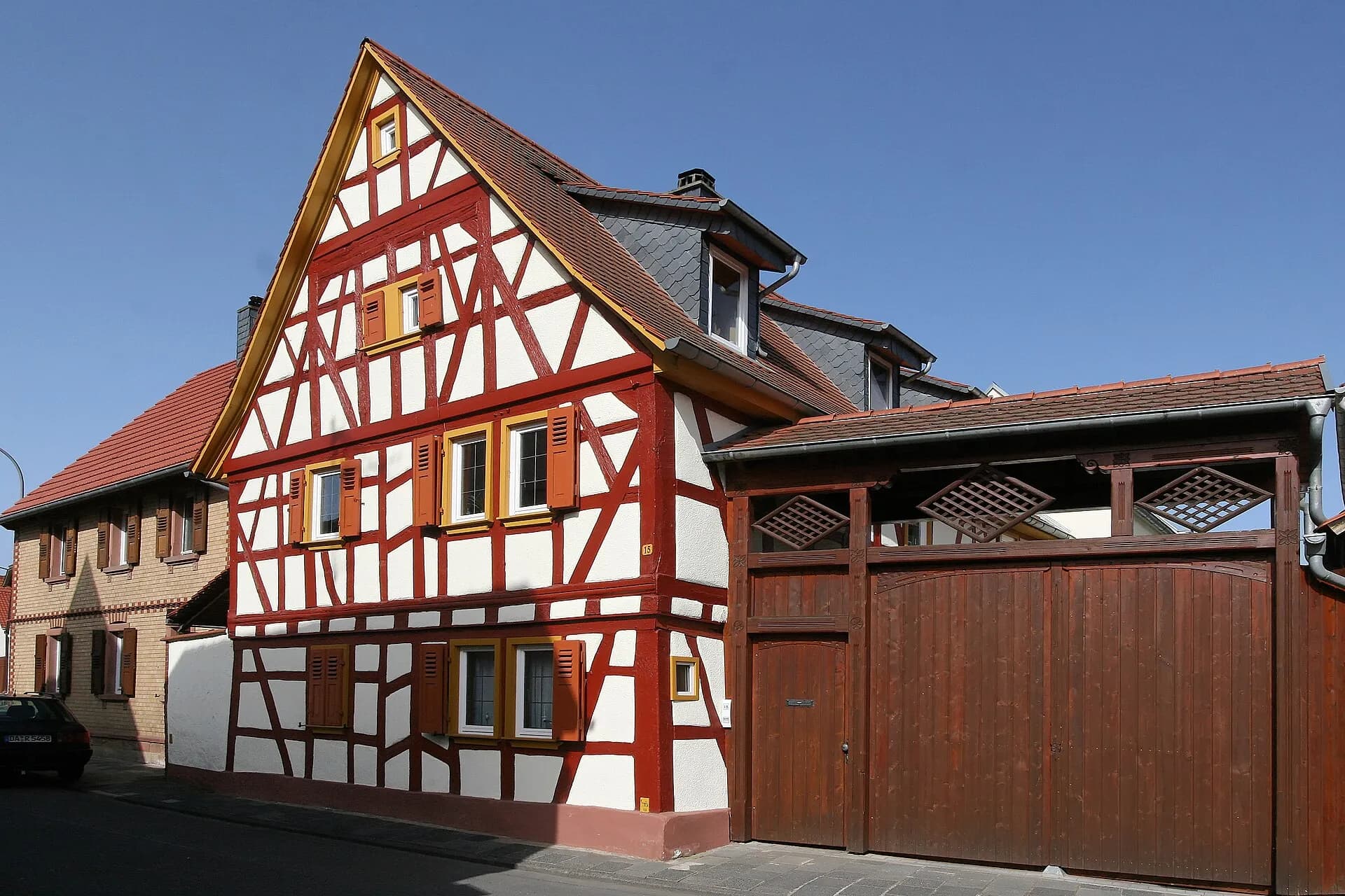 Fachwerkhof mit Hoftor in der Bachgasse in Schaafheim