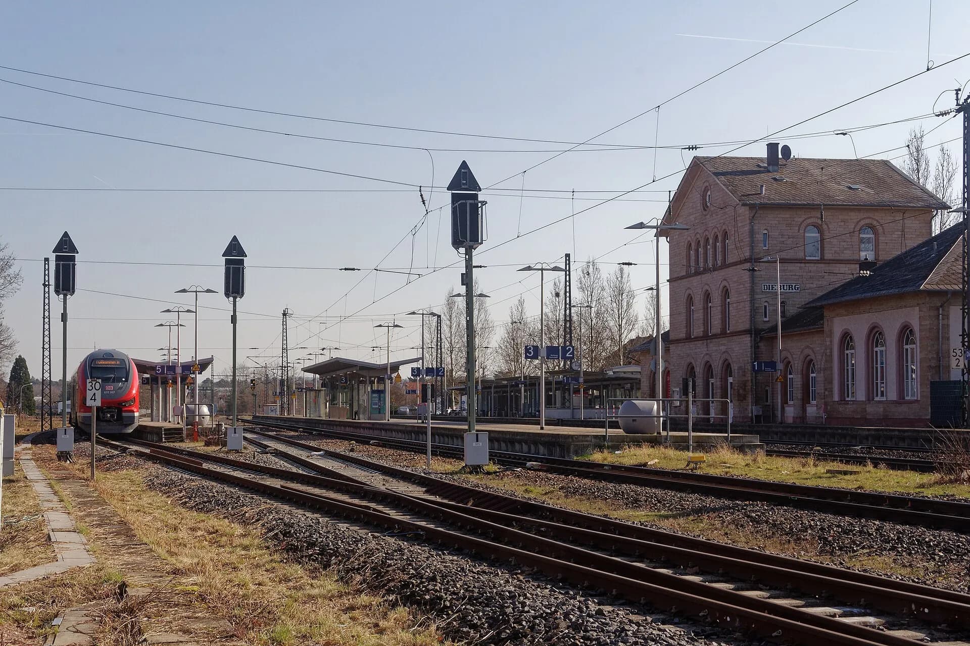 Gleisanlage am Bahnhof in Dieburg