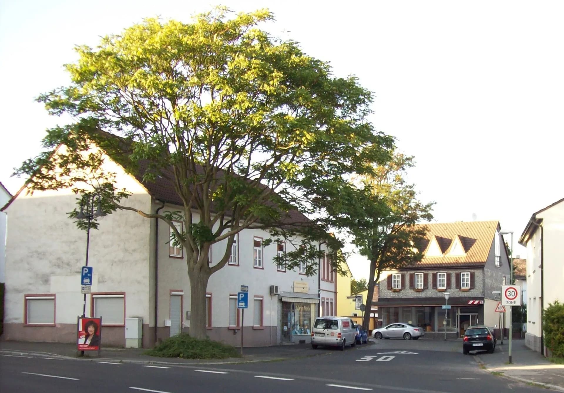 Straßenecke an der Biebermark in Offenbach-Bieber