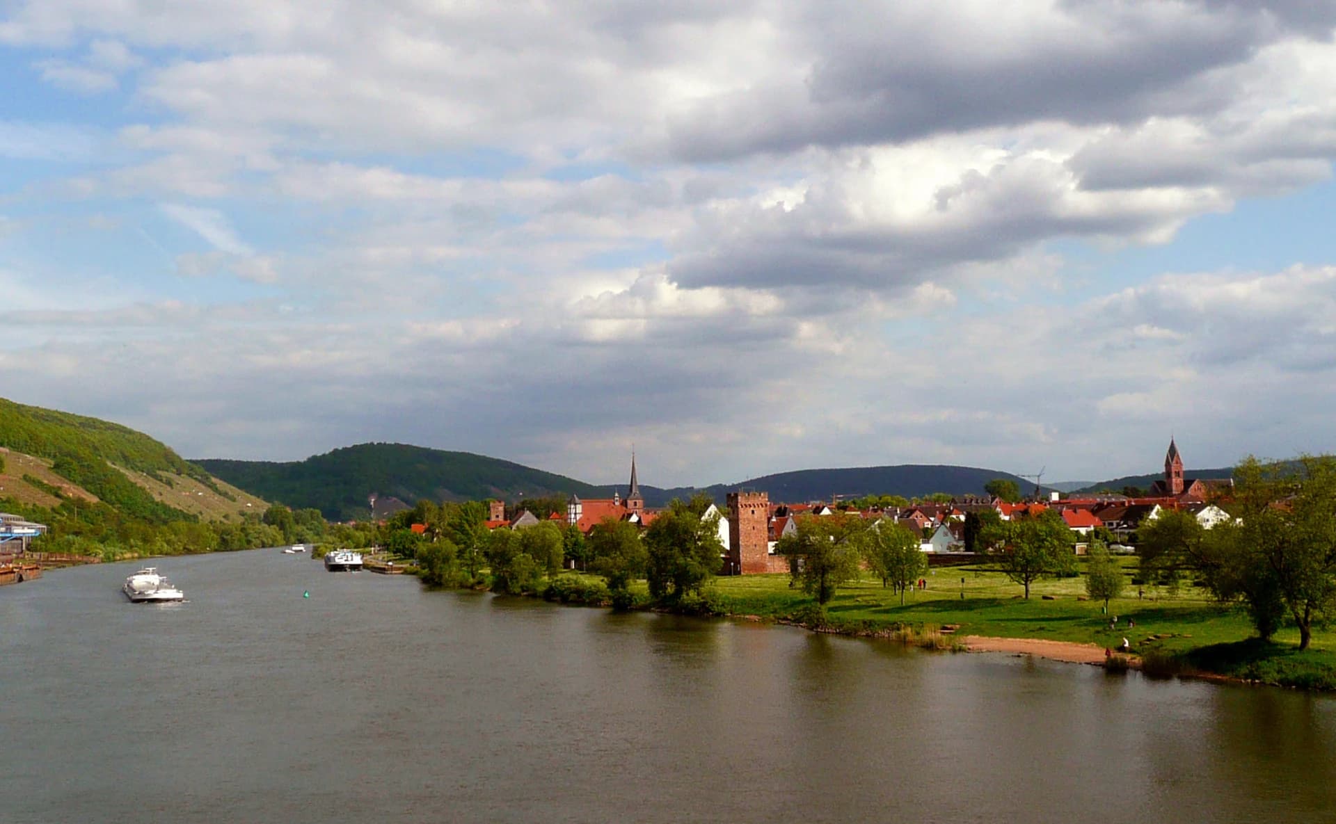 Blick über den Main auf Wörth am Main