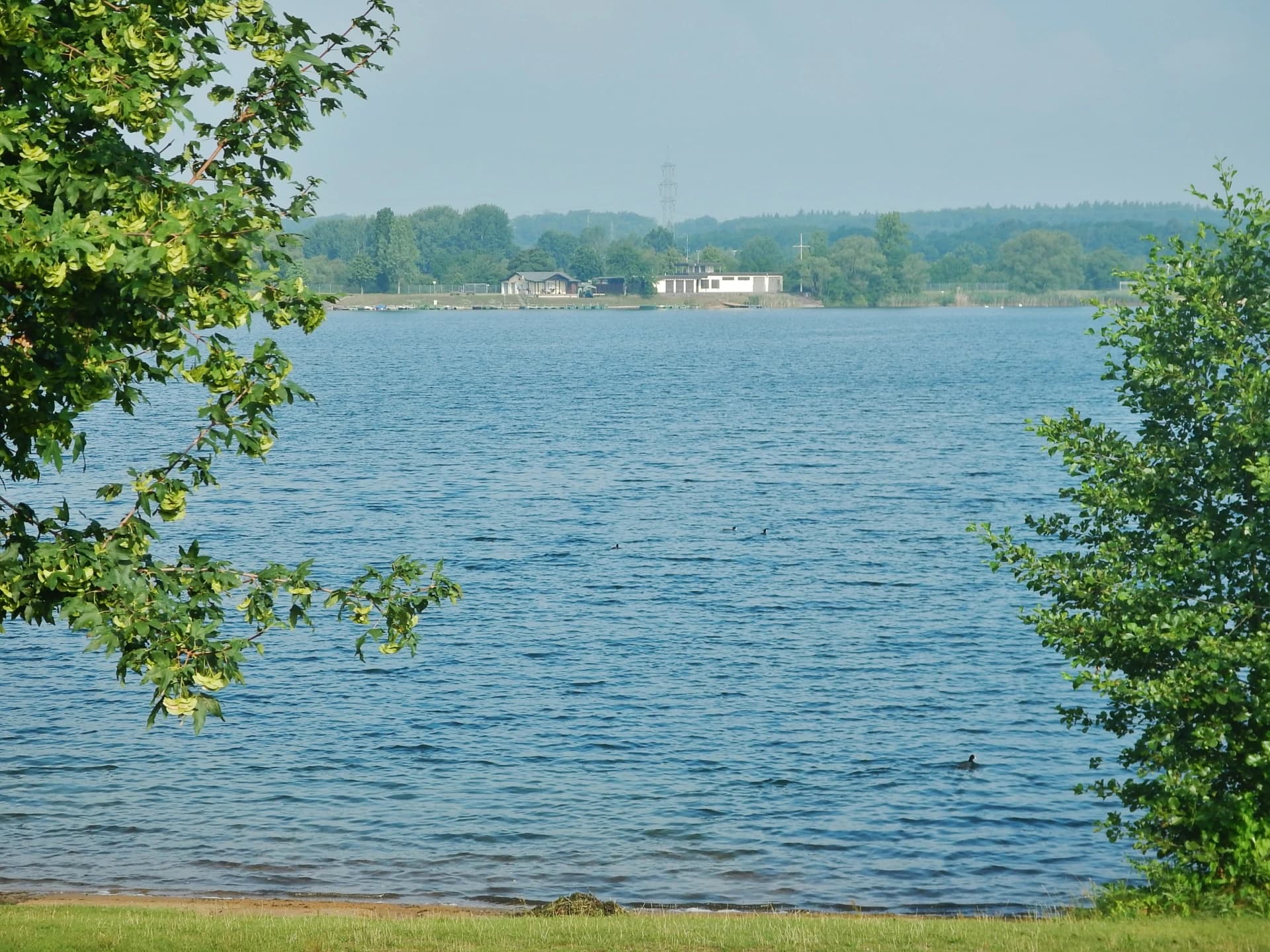 Blick über den Mainparksee in Mainaschaff