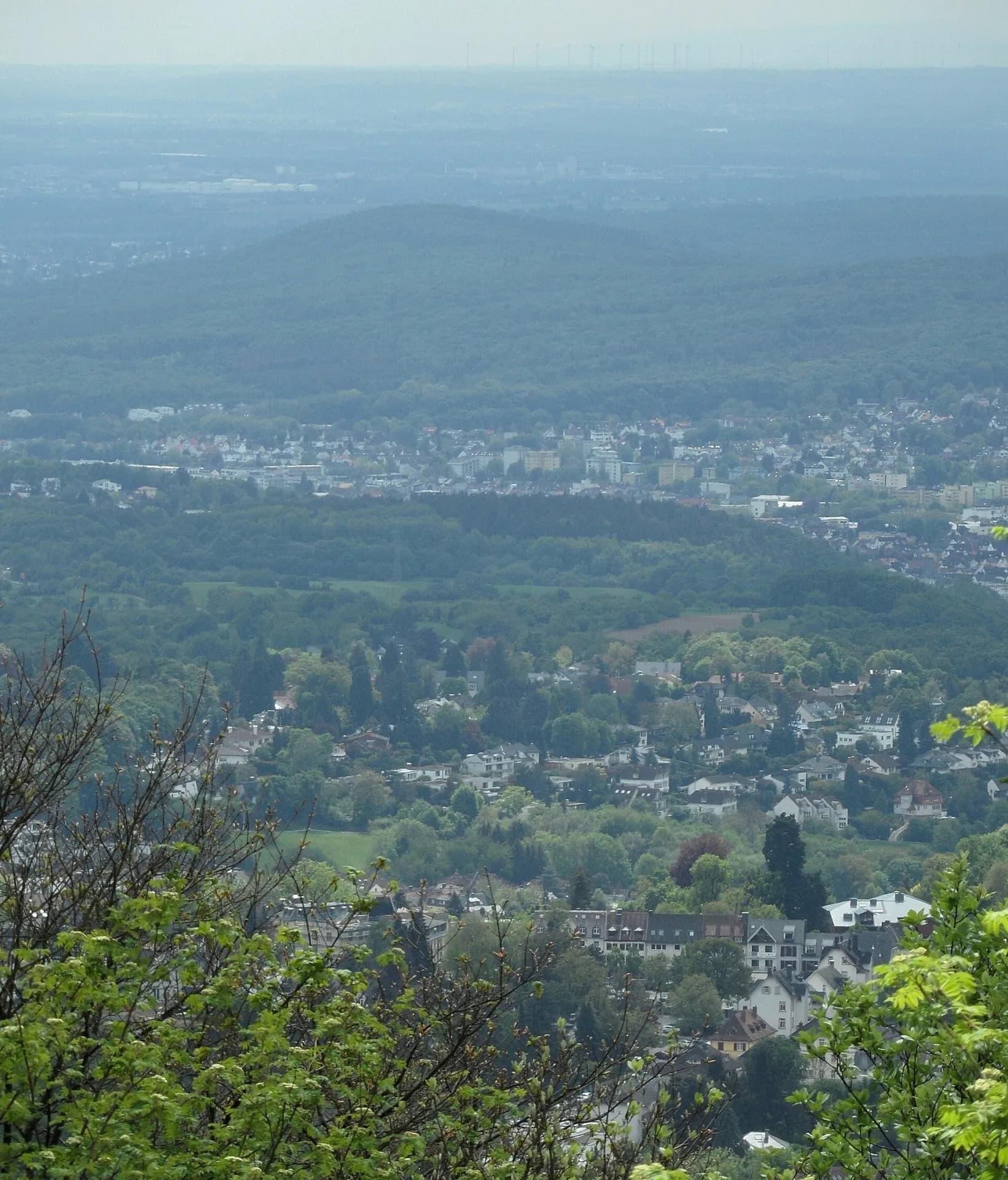 Blick über Kelkheim (Taunus) und das Liederbachtal