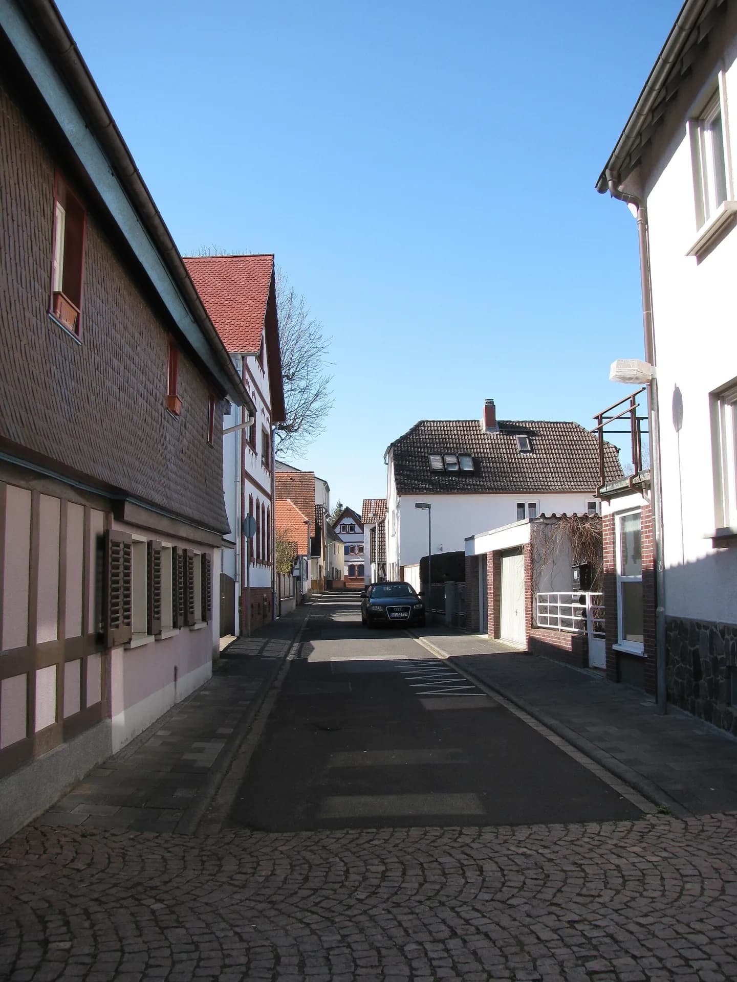 Blick von der Schlossstraße in die Borngasse in Heusenstamm