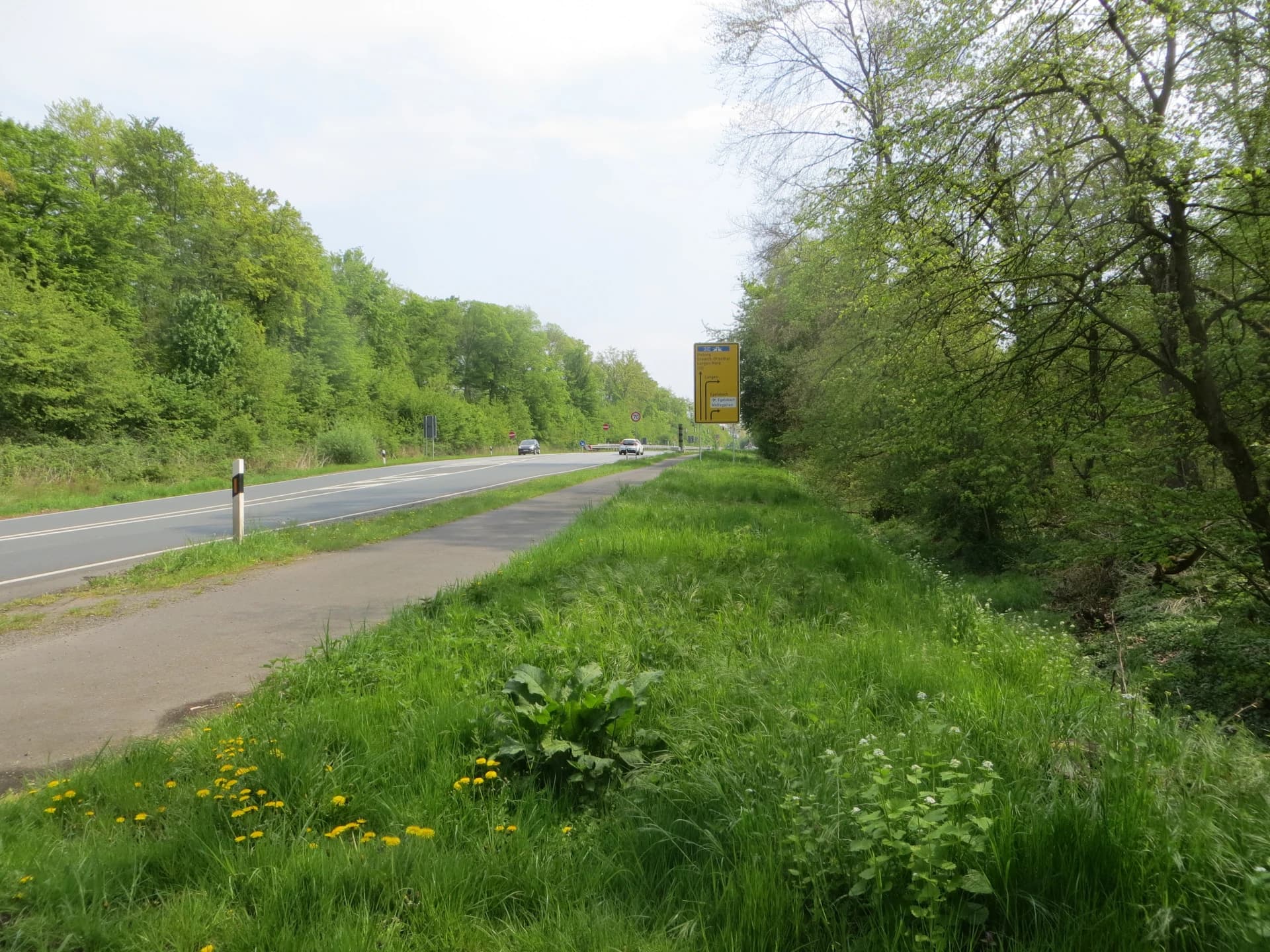 Bundesstraße 486 am Abzweig nach Egelsbach
