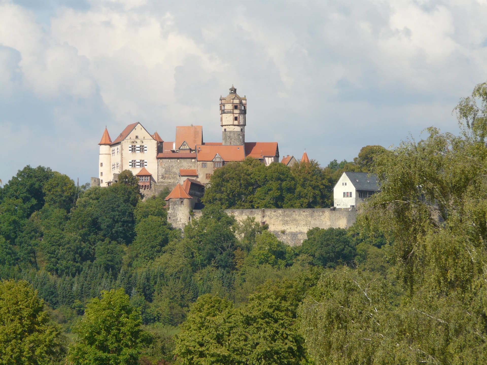 Burg Ronneburg über dem Wald bei Ronneburg-Neuwiedermuß