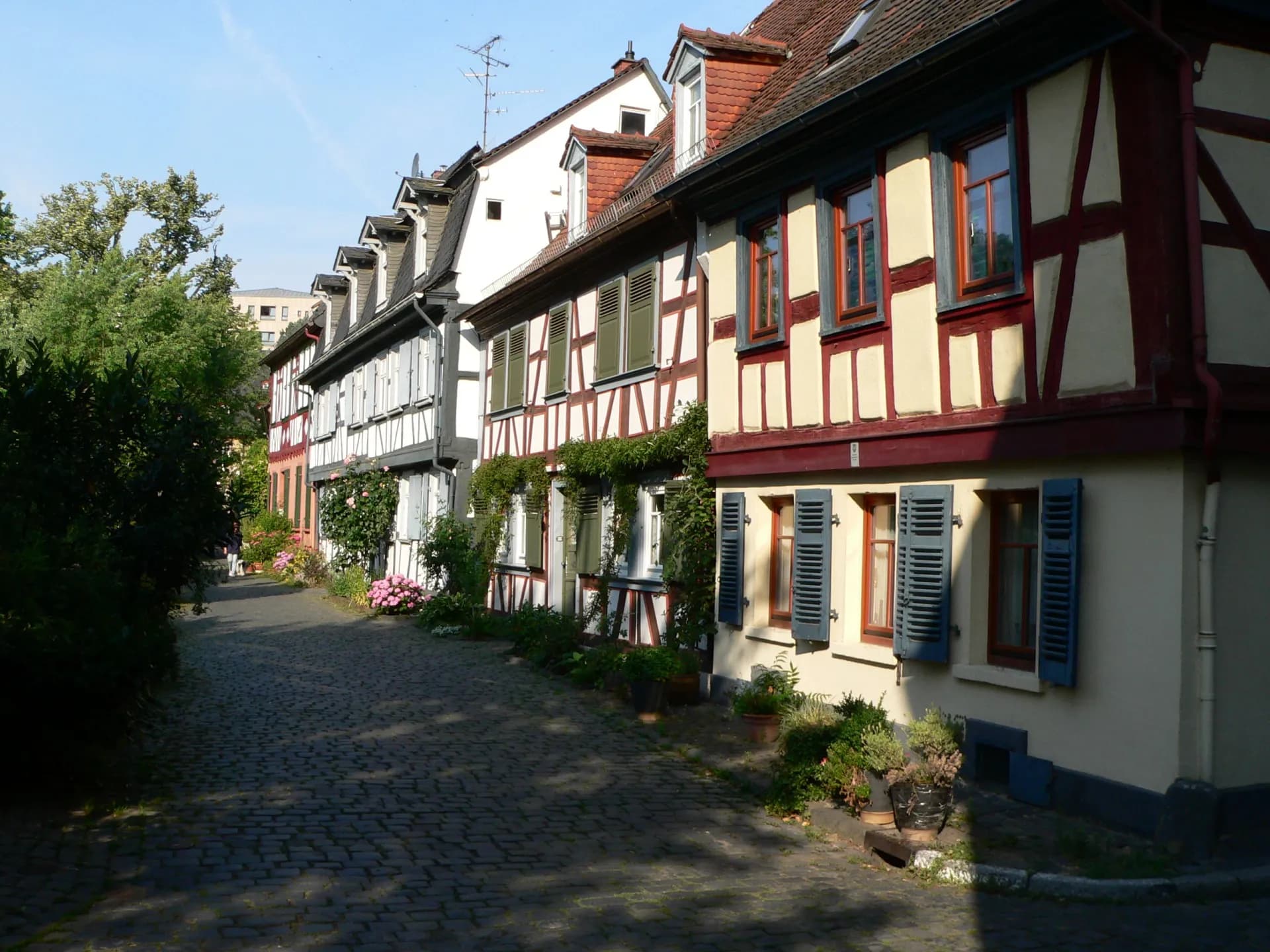 Fachwerkhäuser am Burggraben in Frankfurt Höchst