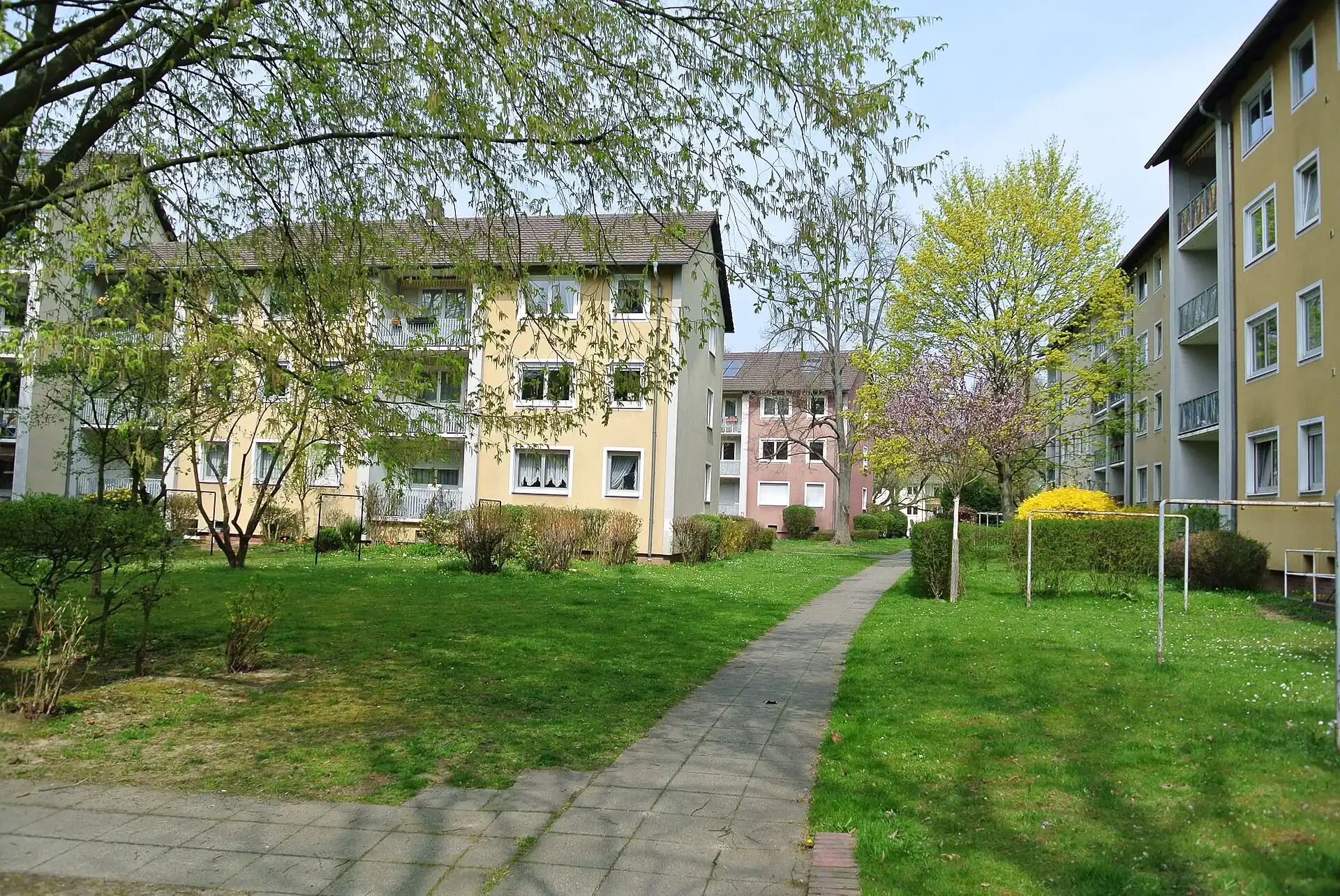 Grüne Höfe der Dornbusch-Siedlung in Frankfurt Dornbusch