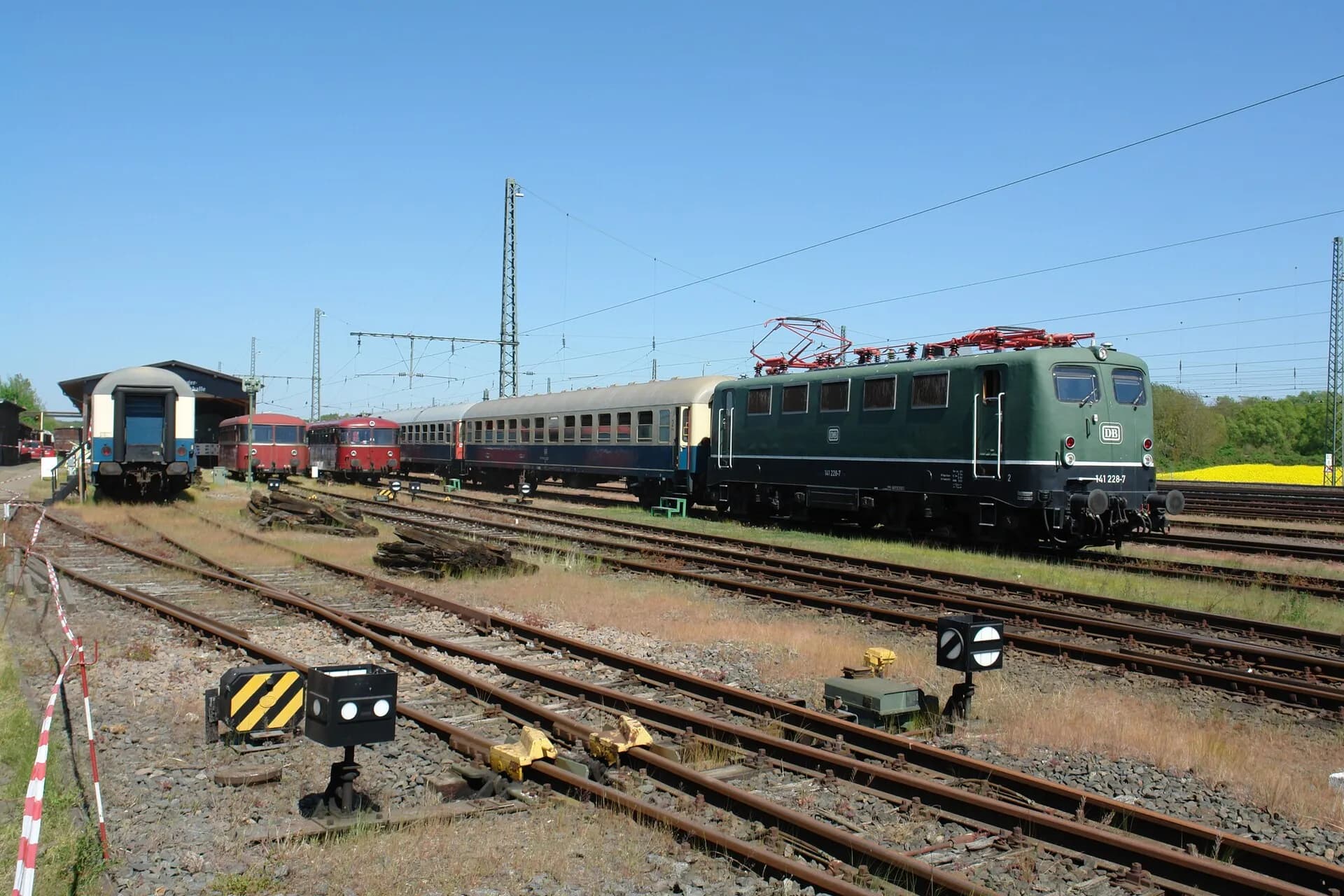 Gleisfeld des Eisenbahnmuseums in Darmstadt-Kranichstein