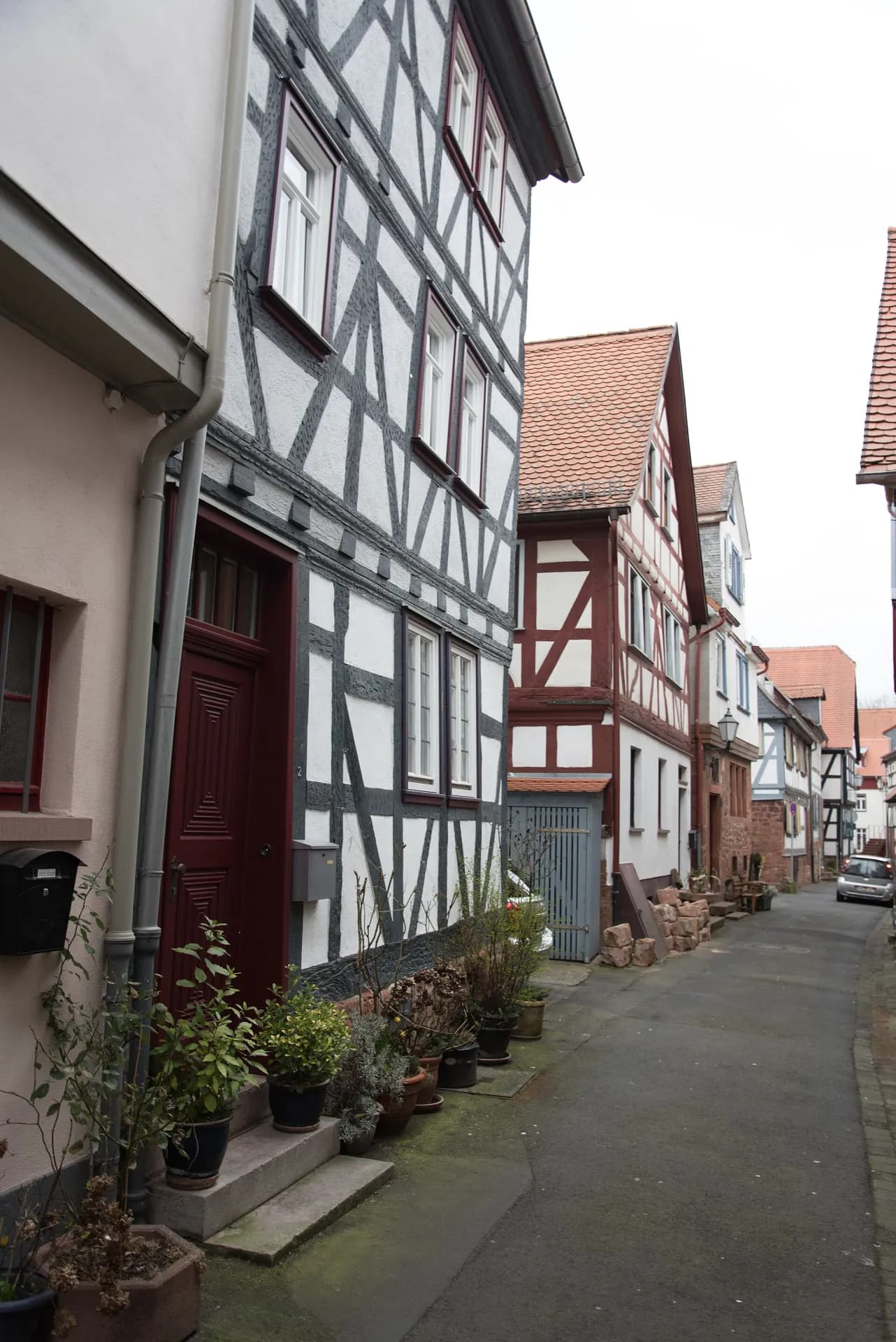 Fachwerkzeile in der Erbsengasse in Büdingen