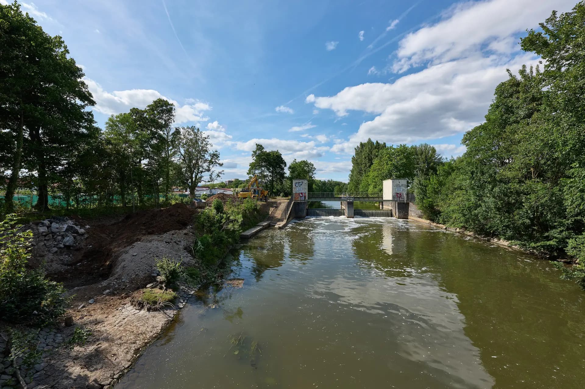 Eschersheimer Wehr an der Nidda in Frankfurt