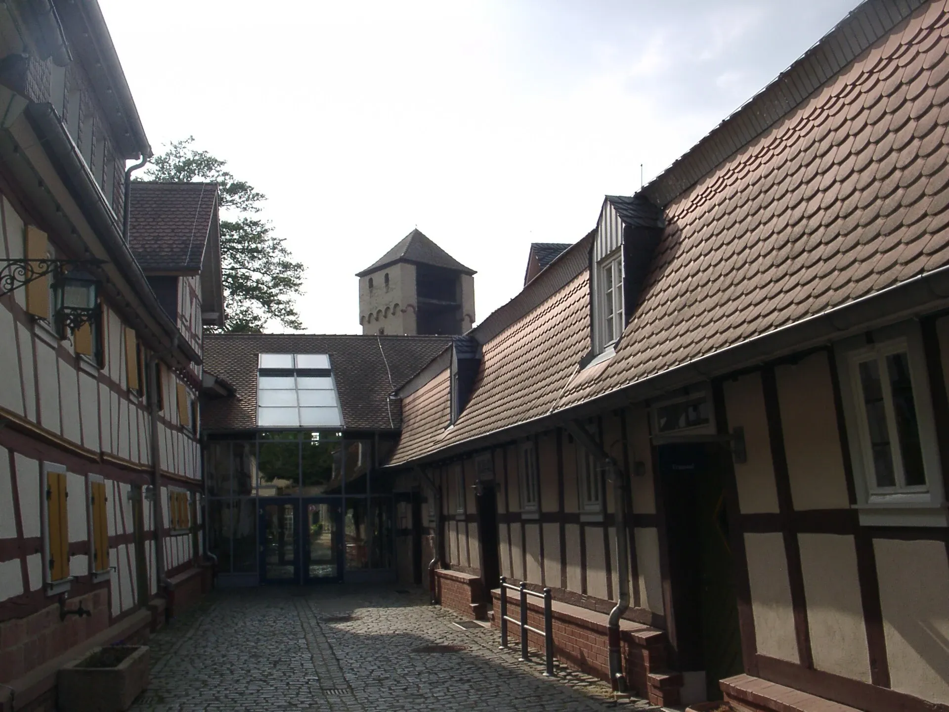 Fachwerkgasse in der Altstadt von Babenhausen