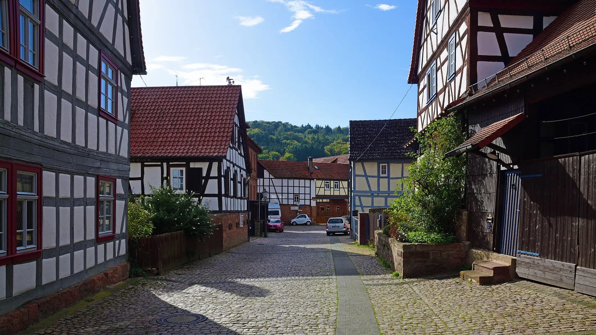 Fachwerkgasse in der Spessartstraße in Wald-Amorbach in Breuberg