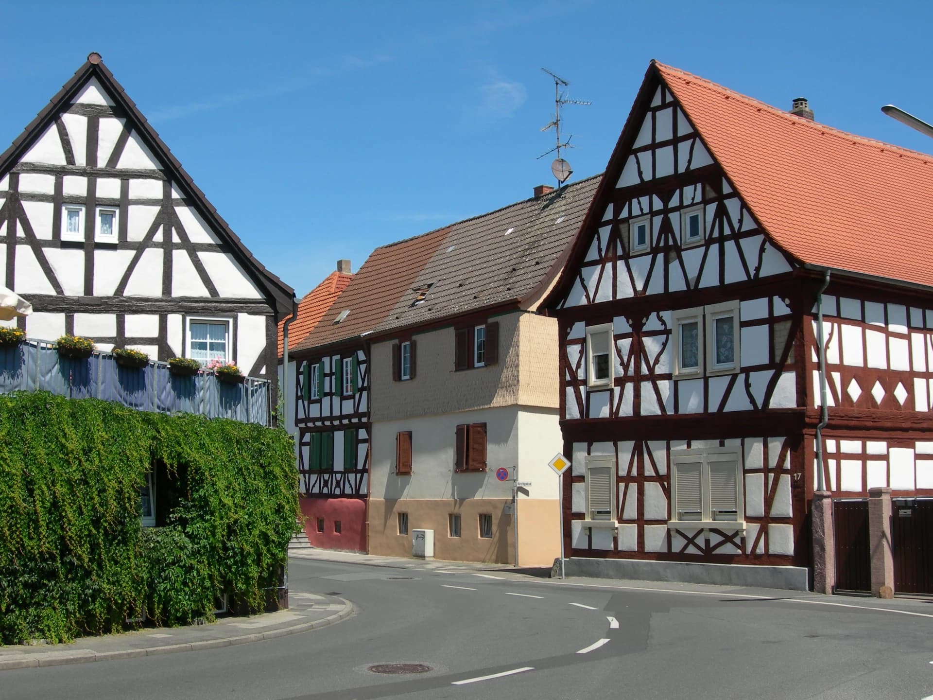 Historische Fachwerkhäuser im Ortskern von Mörfelden-Walldorf