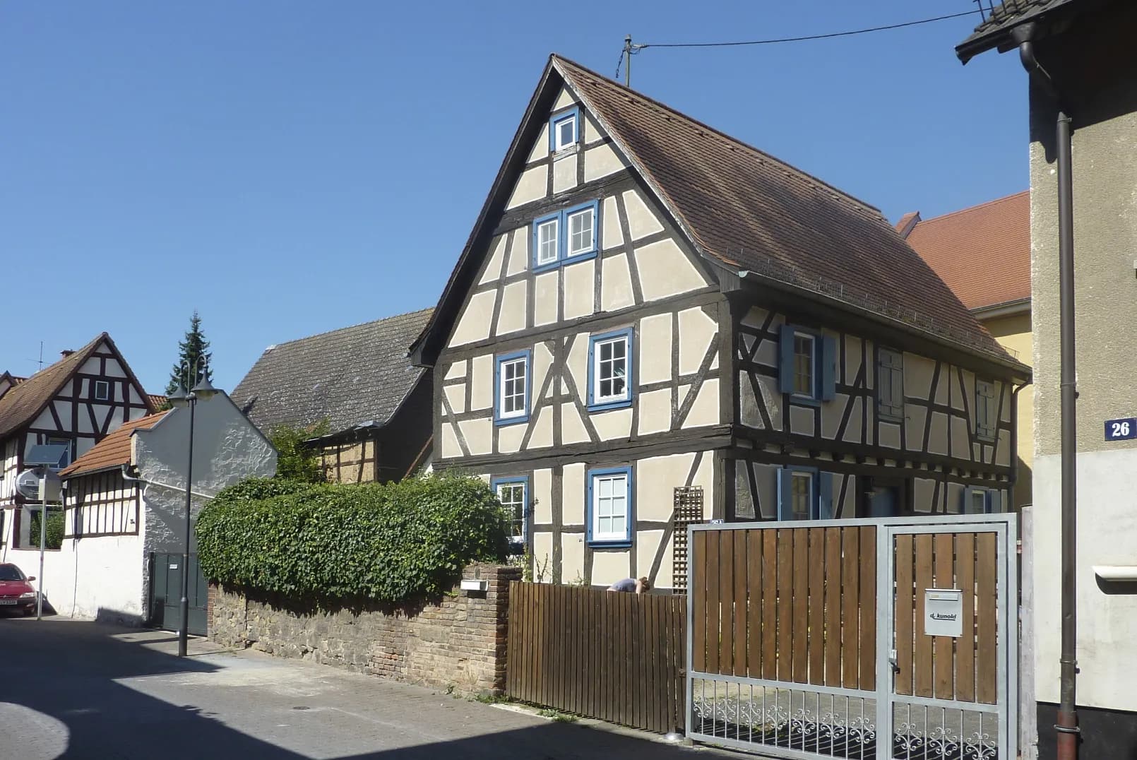 Fachwerkhäuser an der Neuen Fahrt in Frankfurt Nieder-Erlenbach