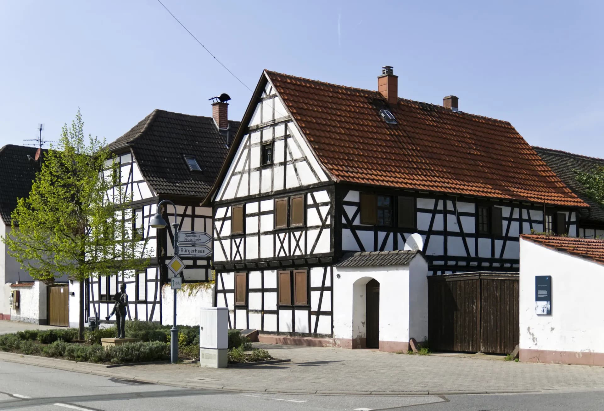 Fachwerkhäuser im Ortskern von Rüsselsheim-Bauschheim