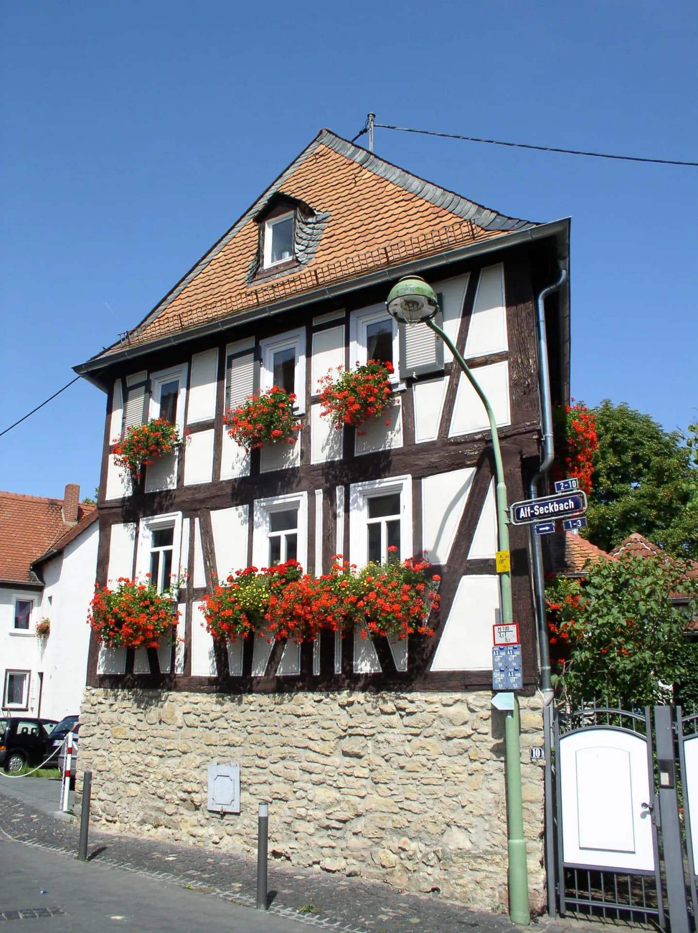 Fachwerkhaus in der Straße Alt-Seckbach in Frankfurt Seckbach