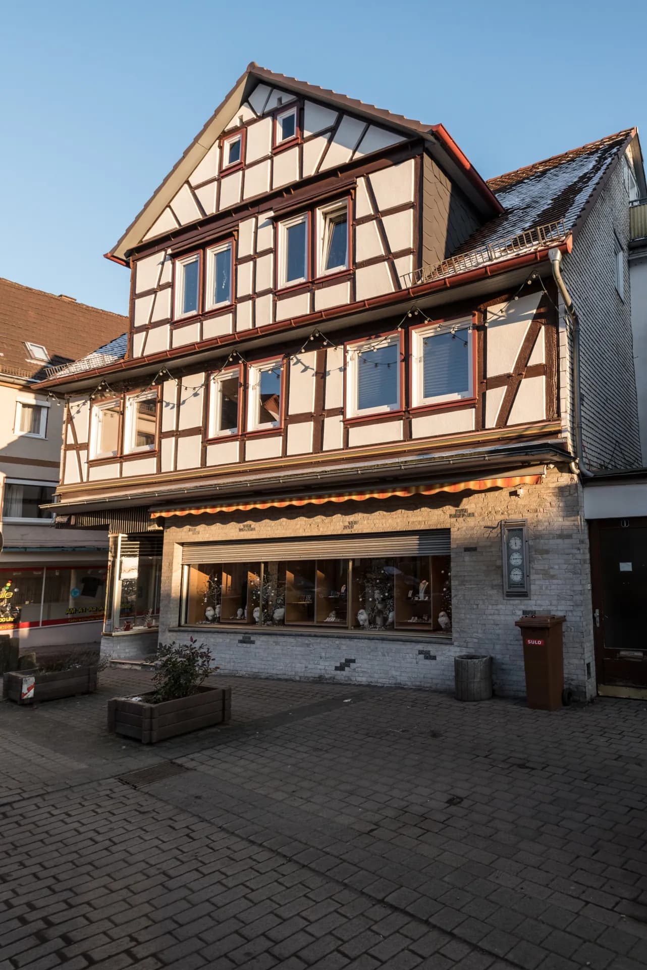 Eckansicht des Fachwerkhauses Bachstraße 1 in Wächtersbach