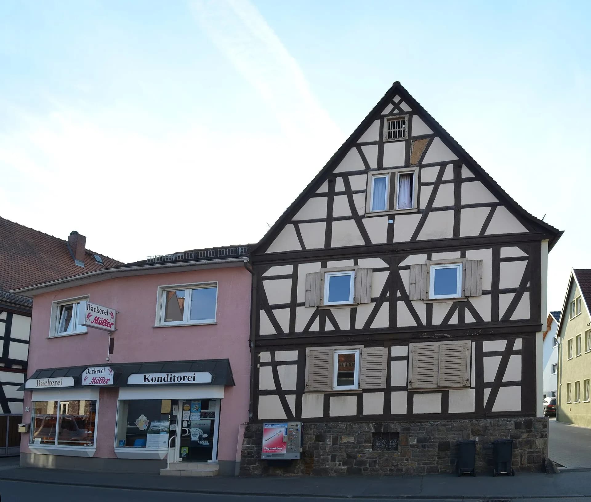 Fachwerkhaus mit Bäckerei in der Burgstraße 24 in Oberursel-Bommersheim