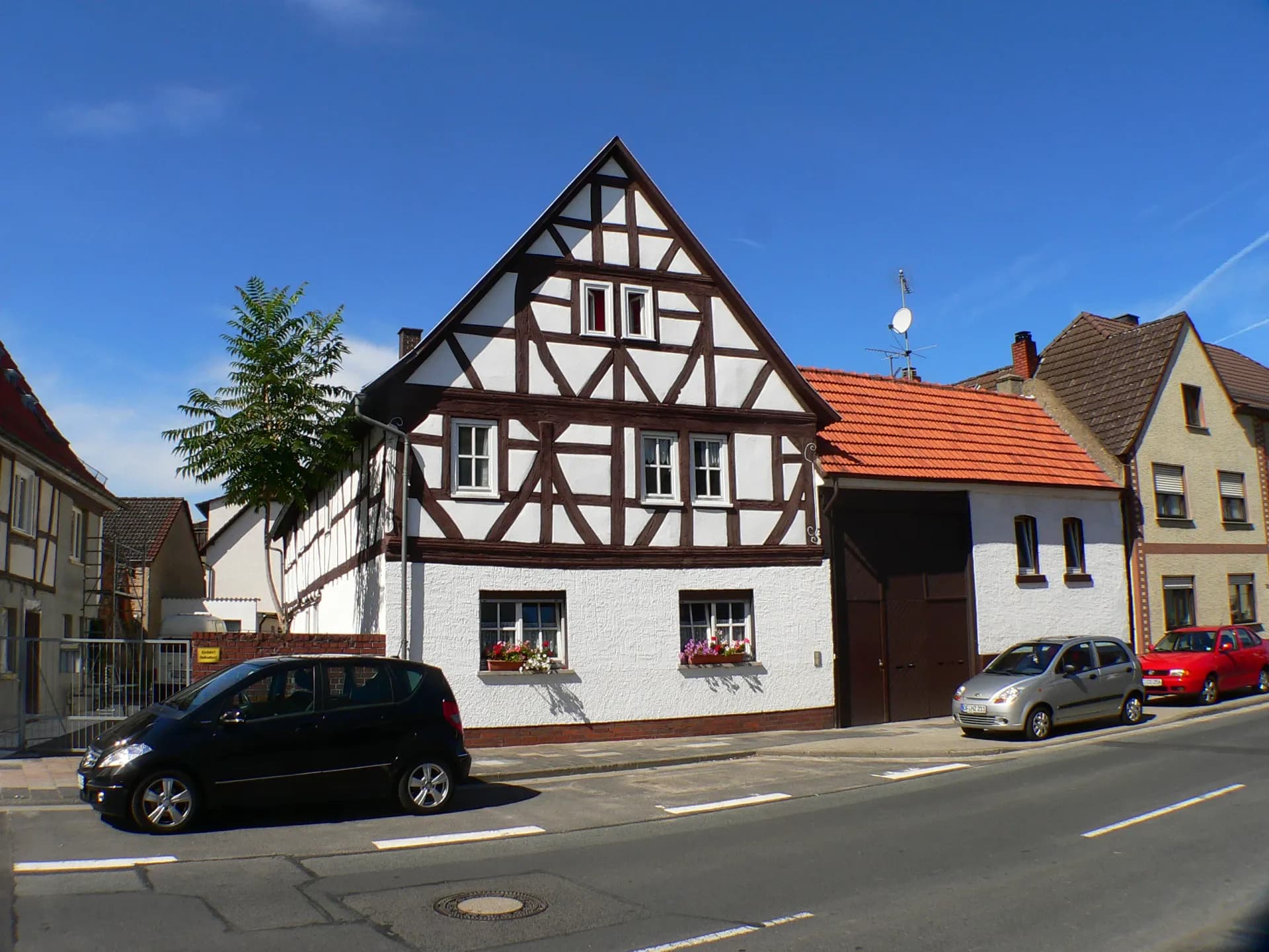 Denkmalgeschütztes Fachwerkhaus an der Nieuwpoorter Straße in Rodgau-Dudenhofen