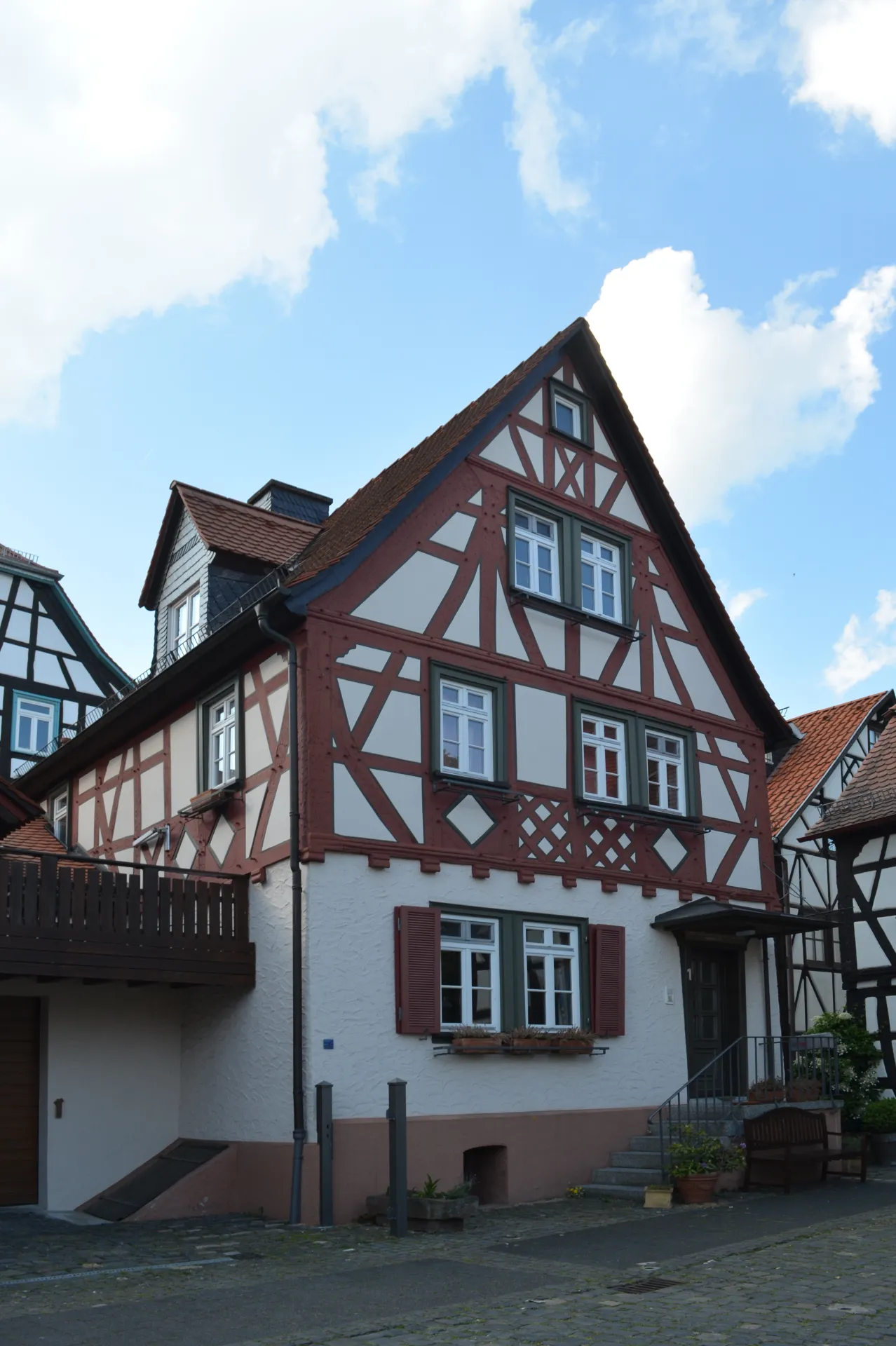Giebel des Fachwerkhauses Tanzhausstraße 1 in Kronberg im Taunus