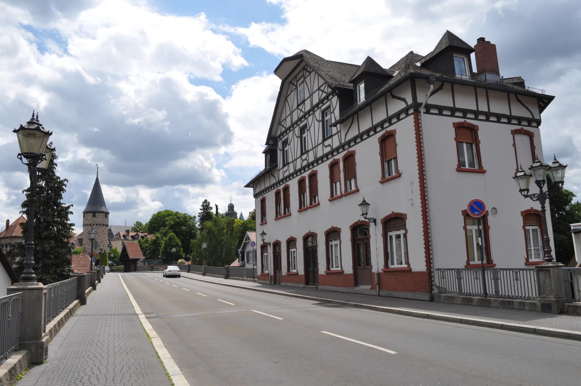 Fachwerkhaus an der Ritter-von-Marx-Brücke in Bad Homburg