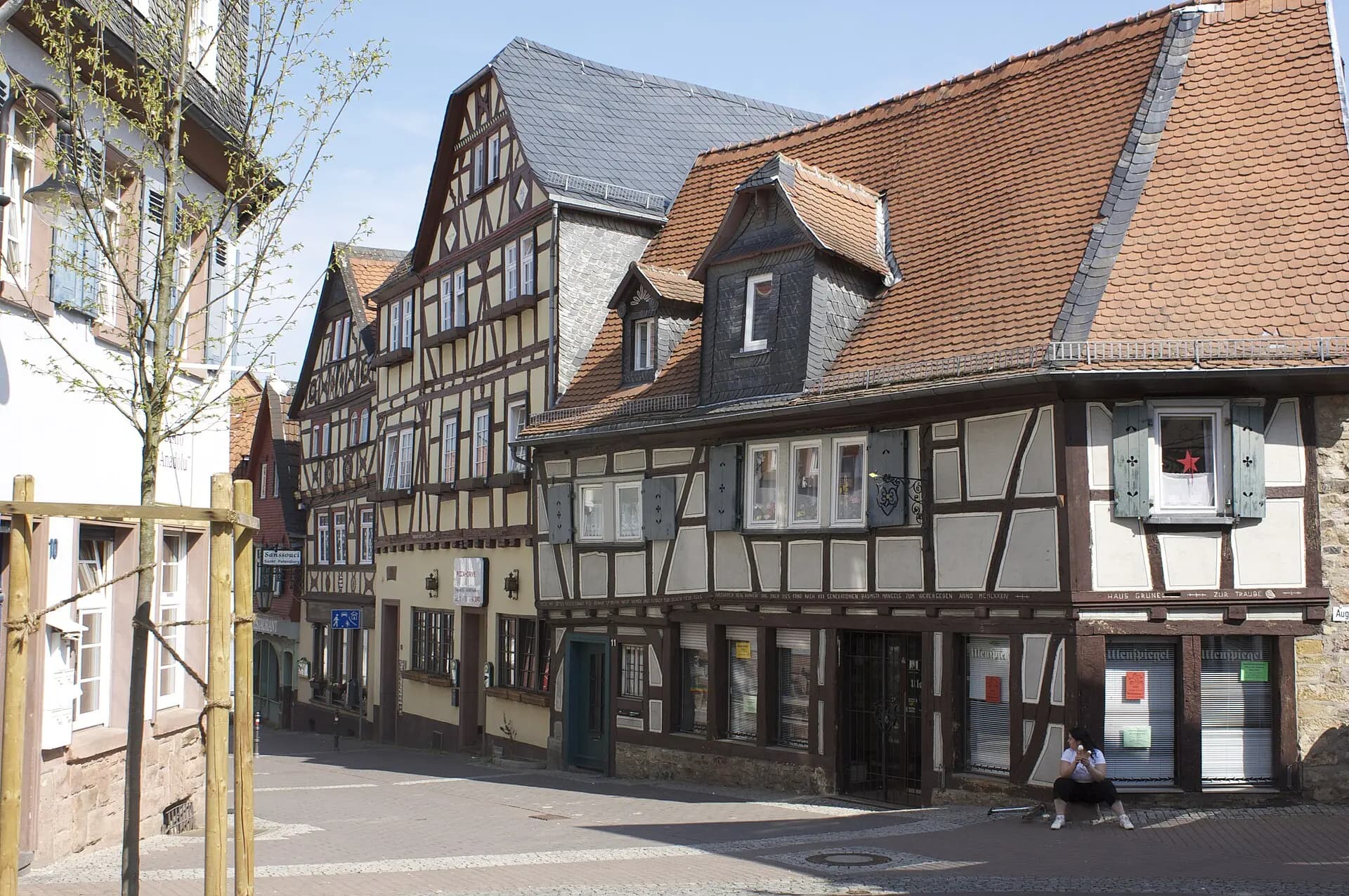 Fachwerkzeile in der Altstadt in Friedberg (Hessen)