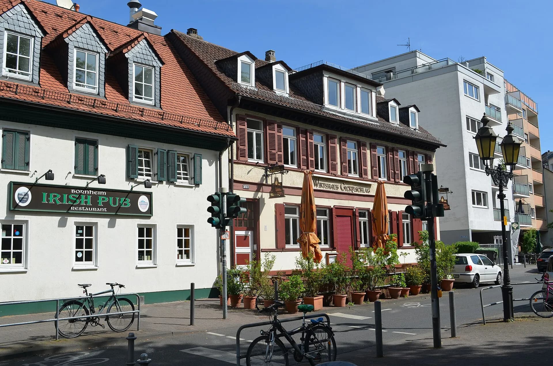 Fachwerkzeile an der Berger Straße in Frankfurt Bornheim
