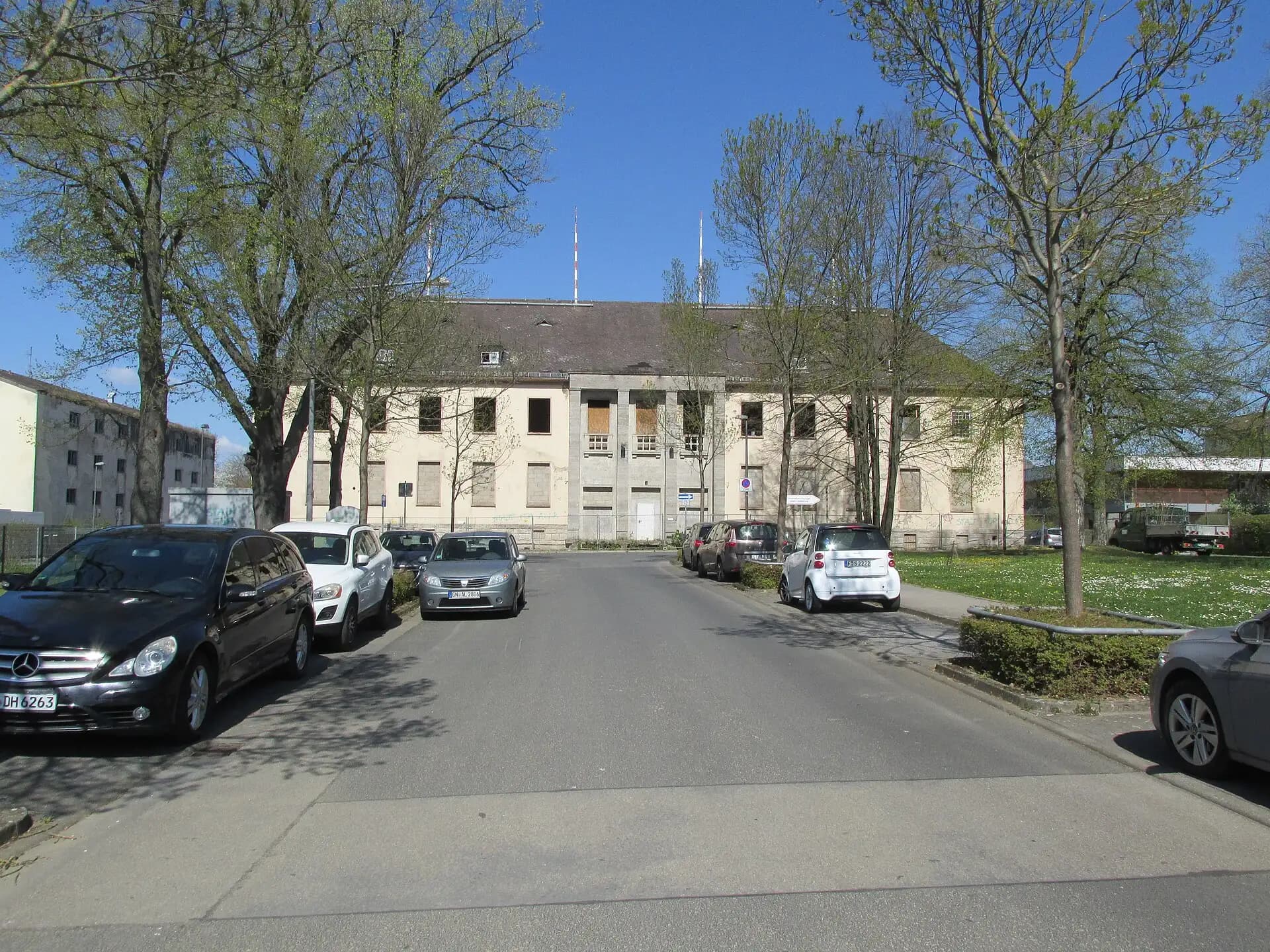 Ehemaliger Kasernenbau an der Feuerwehrstraße in Frankfurt Eckenheim