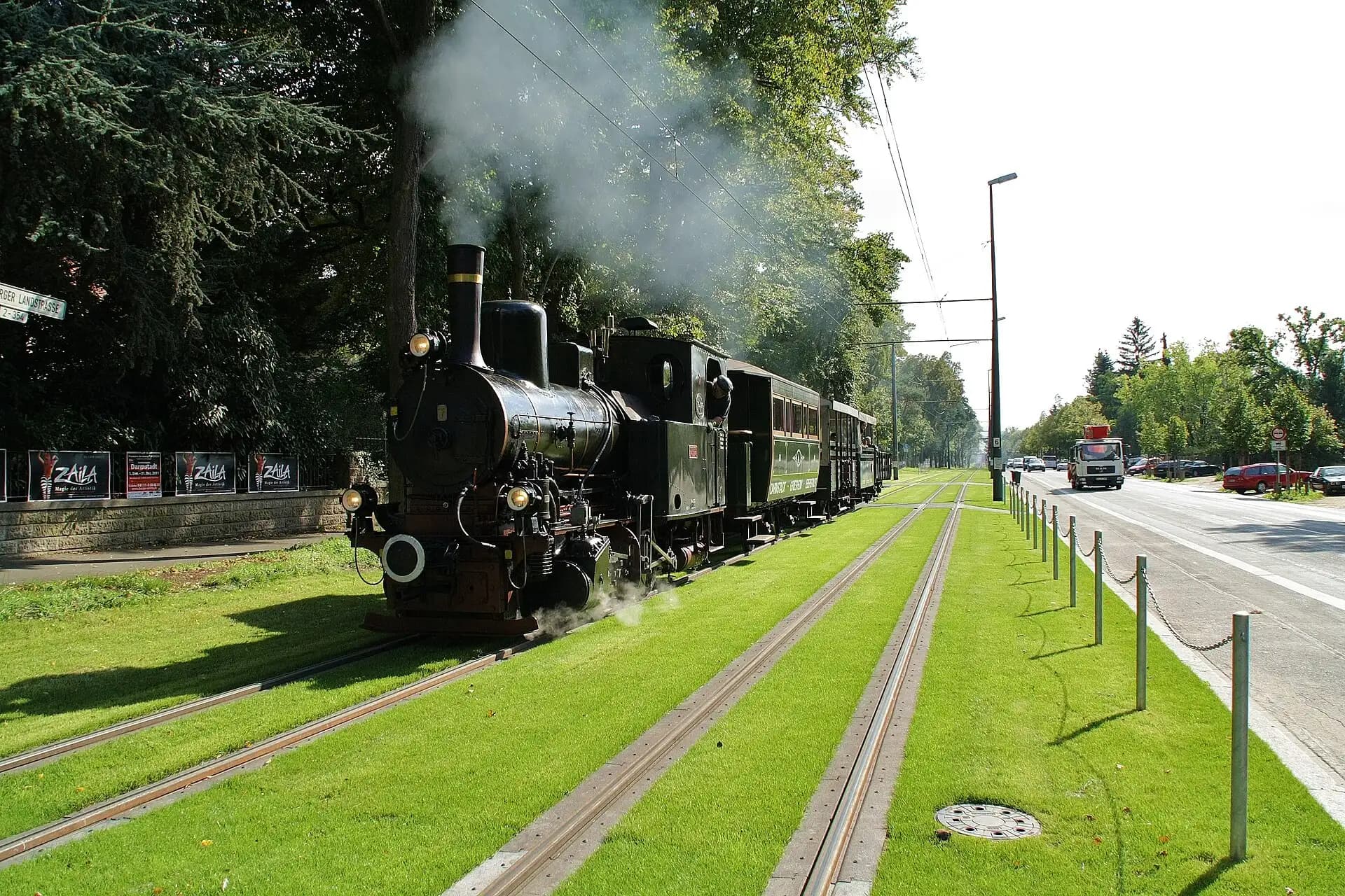 Museumsdampfzug Feuriger Elias in Darmstadt-Eberstadt