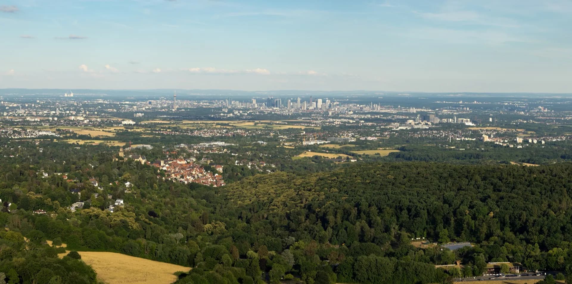 Blick auf Frankfurt vom Dettweiler Tempel