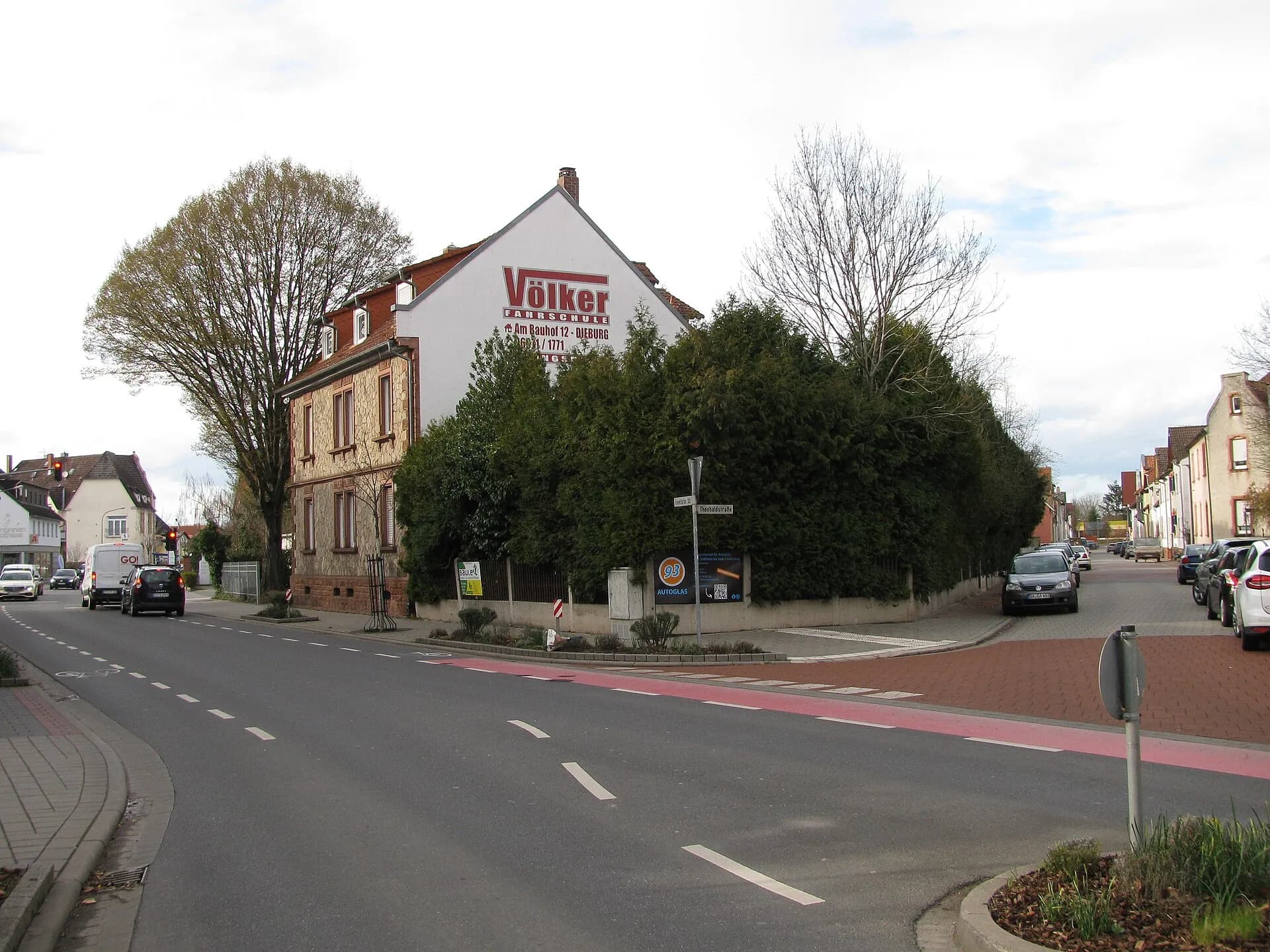 Straßenzug an der Frankfurter Straße in Dieburg