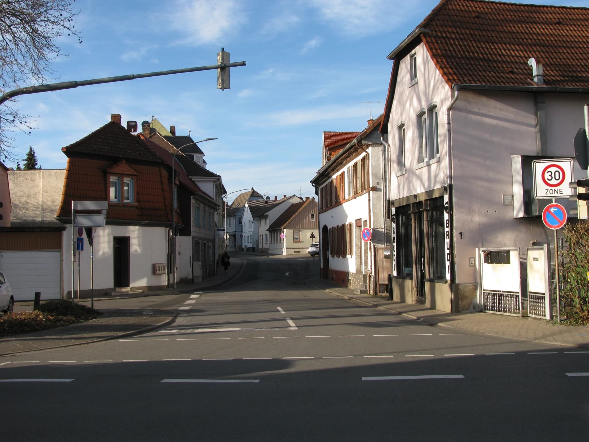 Blick in die Straße Fuchsberg in Dieburg