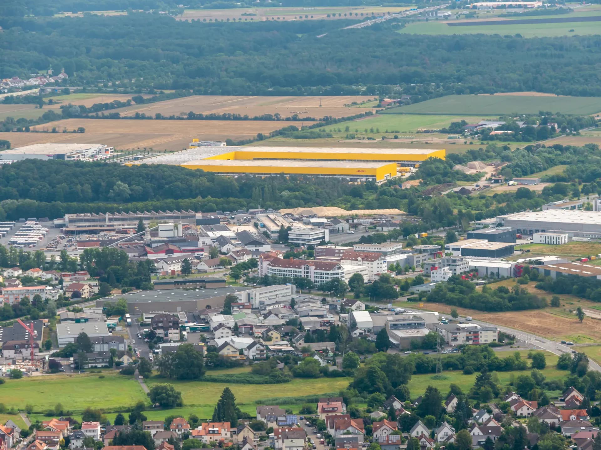 Luftbild des Gewerbegebiets in Heusenstamm