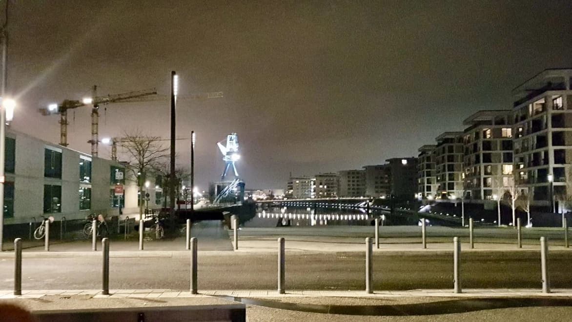 Hafen Offenbach bei Nacht