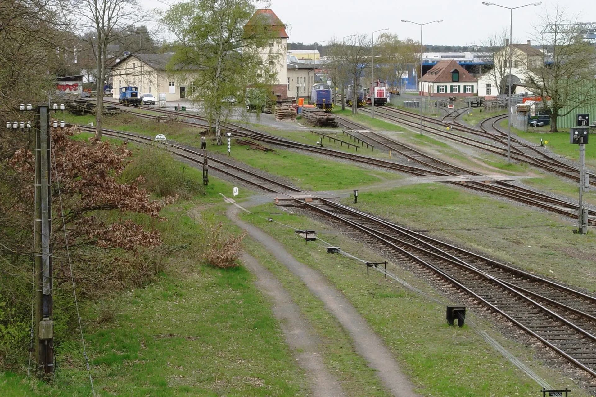 Gleisanlagen des Hafenbahnhofs in Aschaffenburg