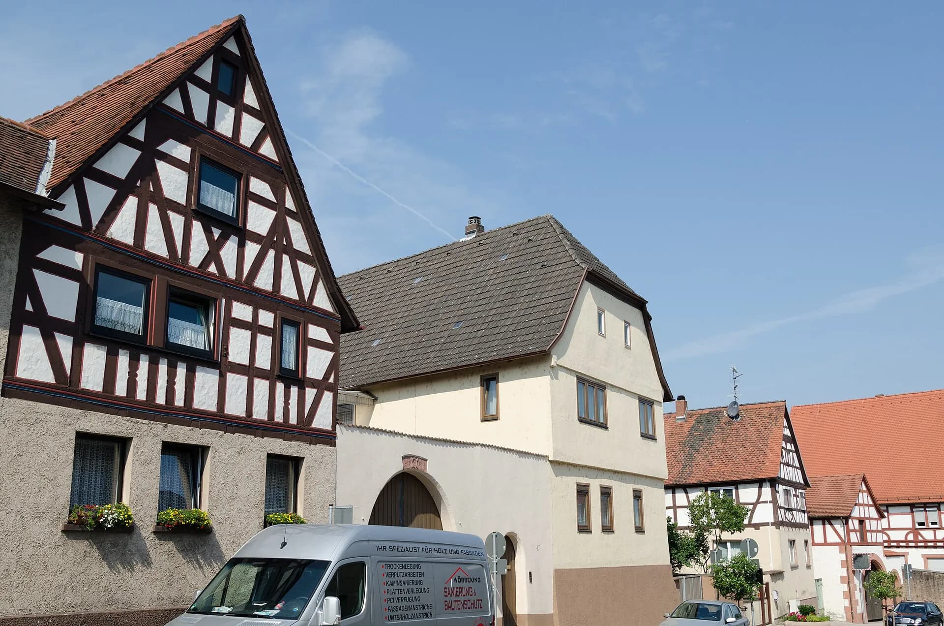 Historische Hauszeile an der Hauptstraße in Stockstadt am Main