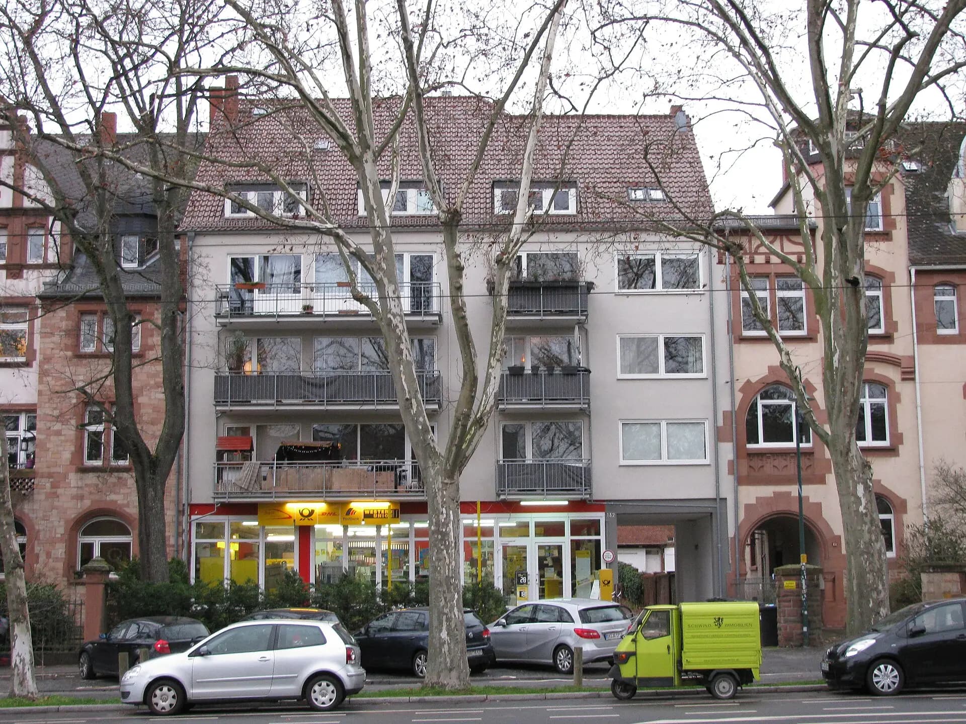 Geschäftshäuser an der Heidelberger Straße in Darmstadt-Bessungen