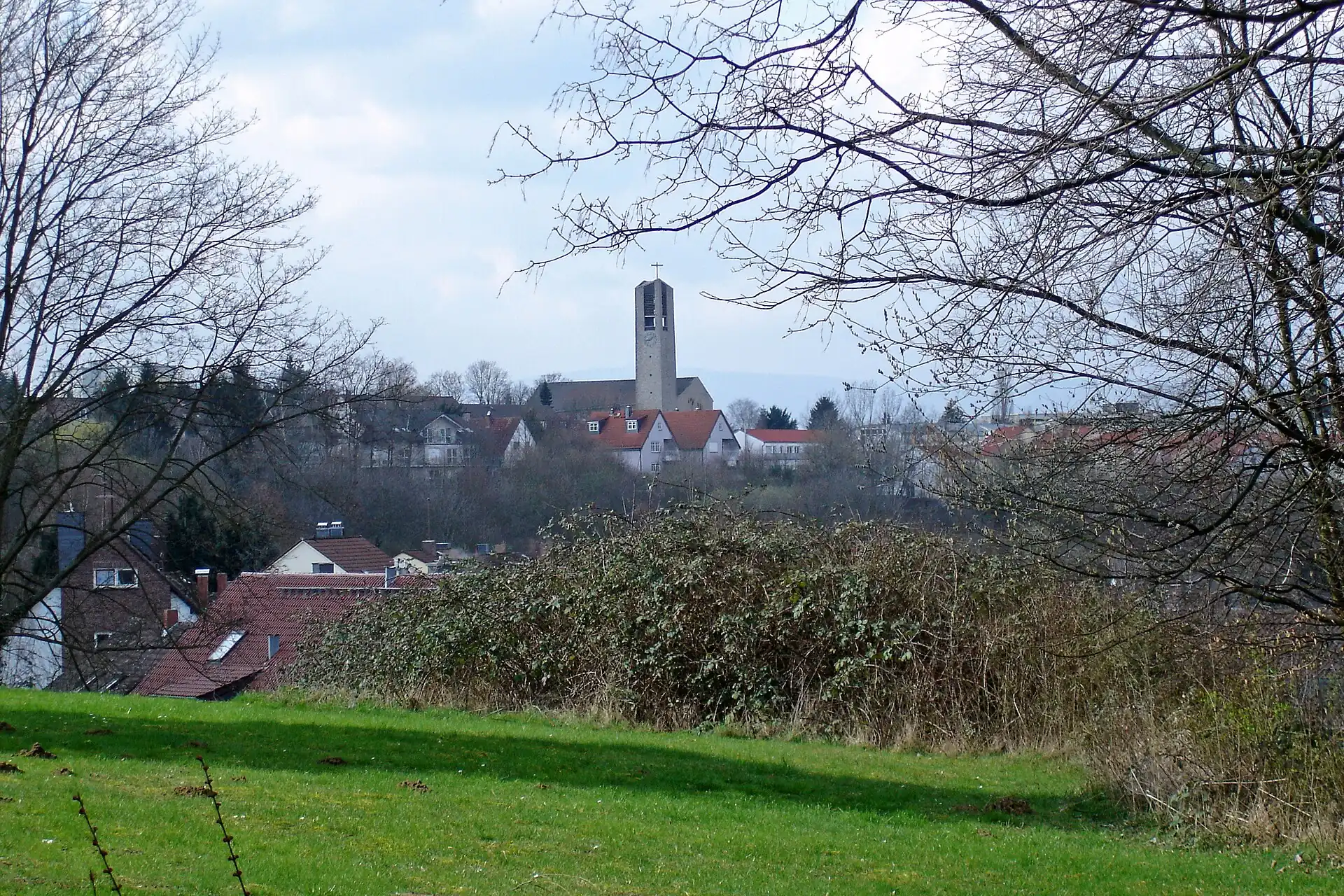 Blick auf die Siedlung Heilsberg in Bad Vilbel