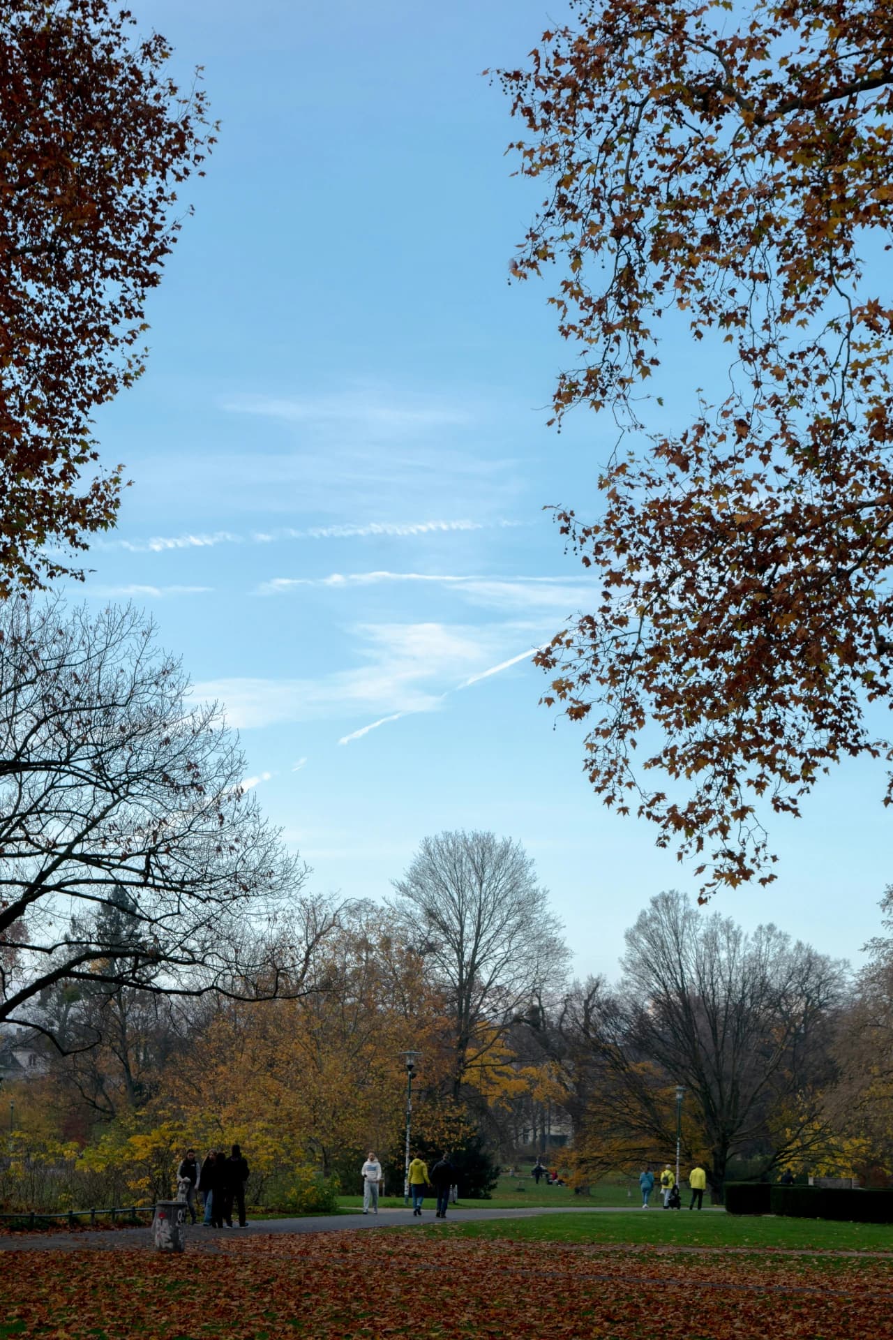 Spaziergänger im Herrngarten in Darmstadt