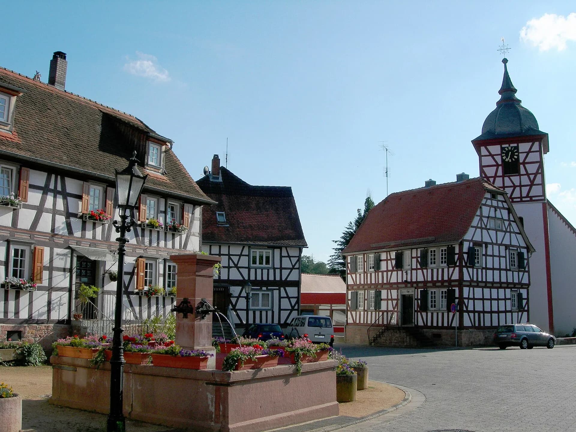Ortskern von Heubach mit Fachwerkhäusern