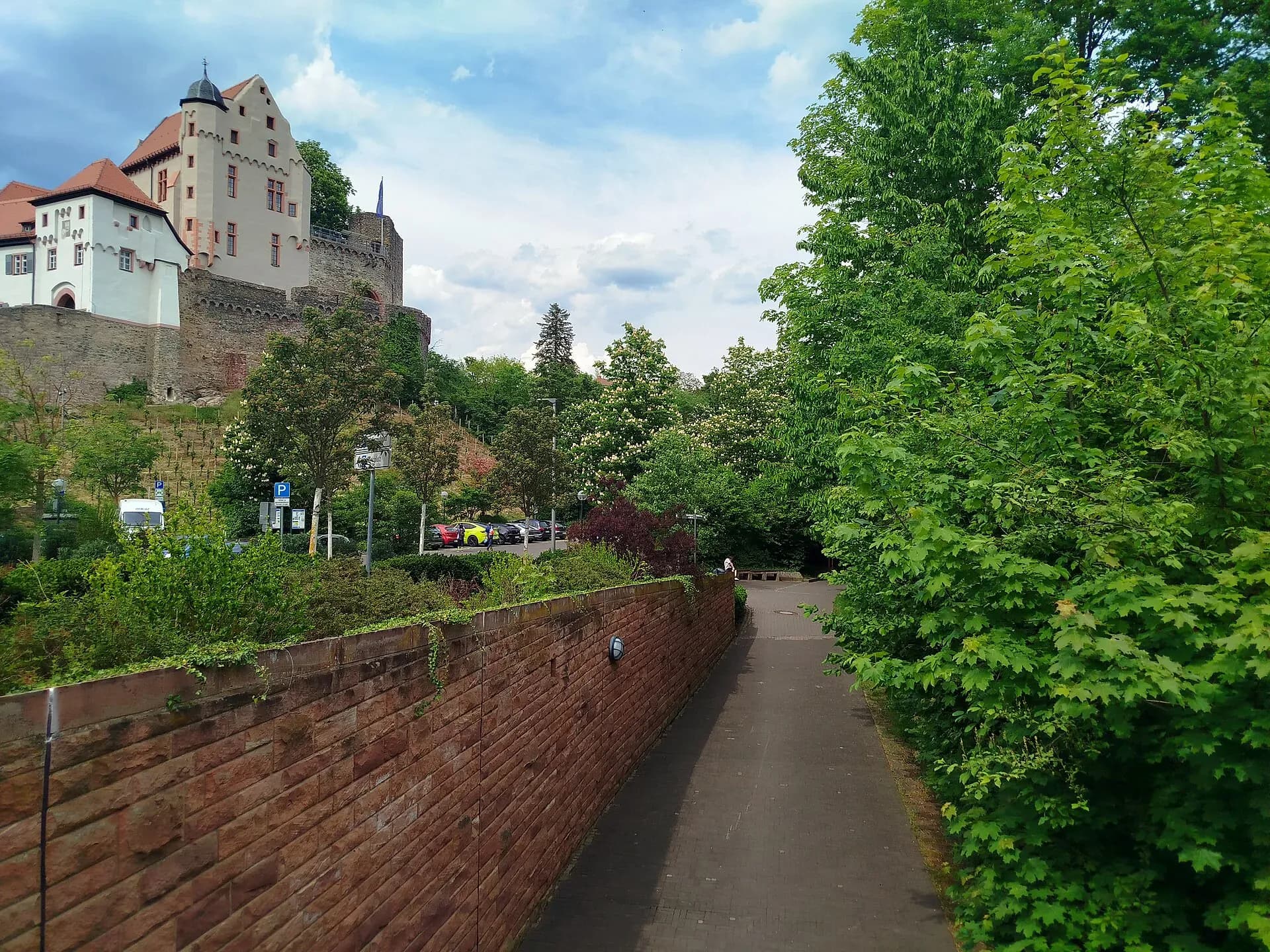 Kahltal-Spessart-Radweg unterhalb der Burg Alzenau