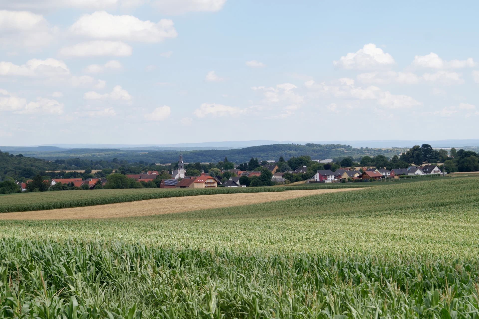 Ortsansicht von Kaichen in Niddatal von Westen