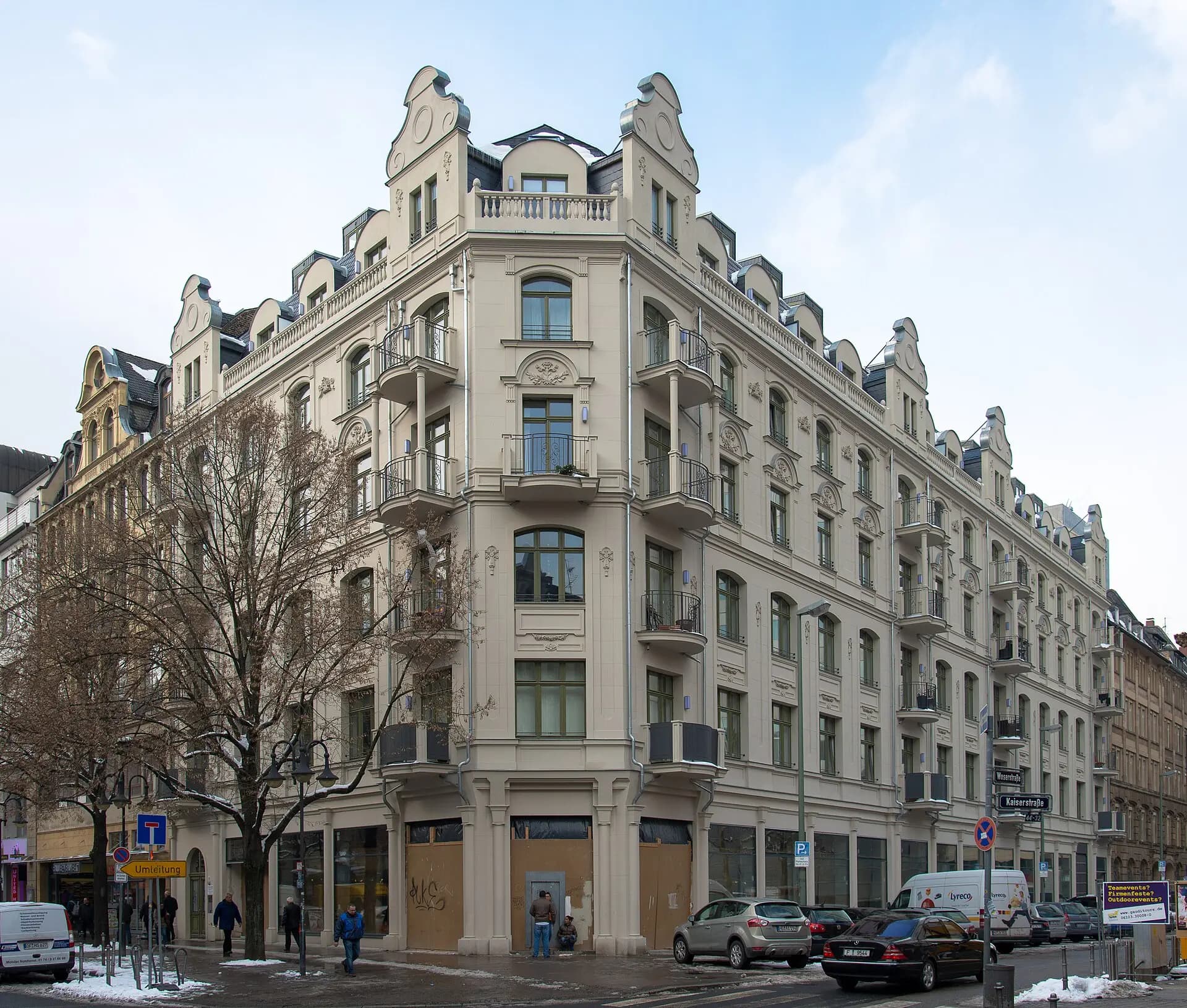 Gründerzeitliches Eckhaus an der Kaiserstraße in Frankfurt
