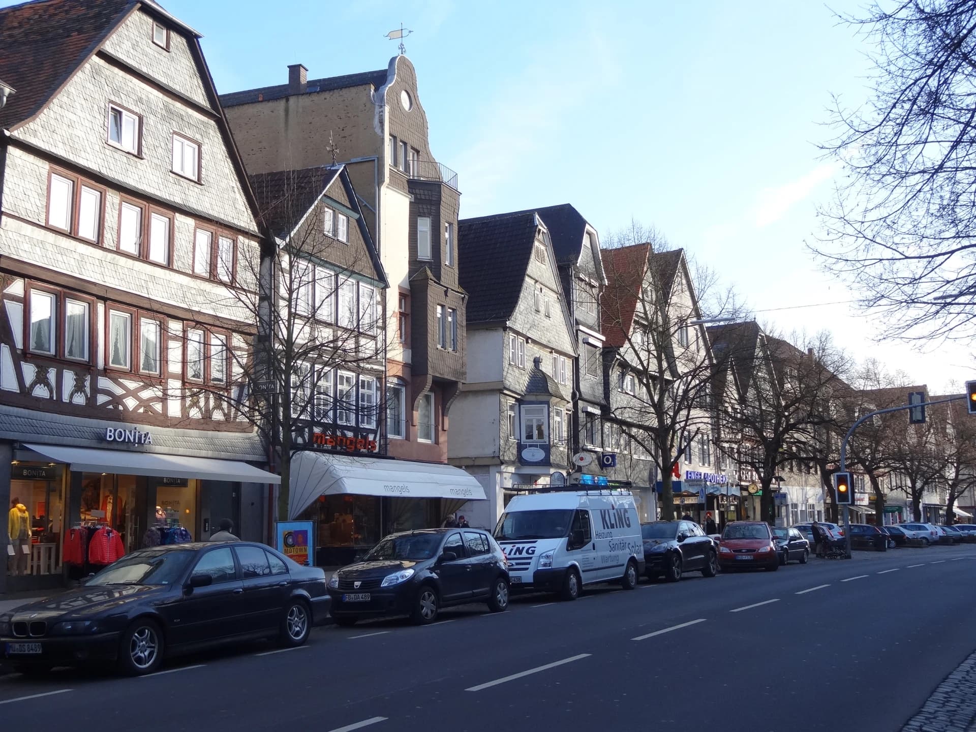 Fachwerkzeile an der Kaiserstraße in Friedberg (Hessen)